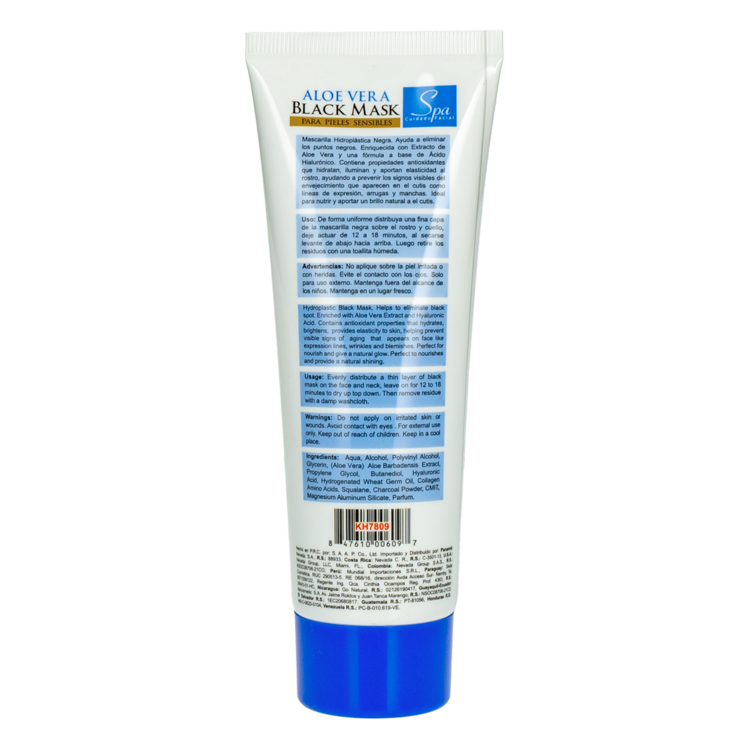 Mascarilla Facial De Black Mask Aloe Vera NEVADA 120 G