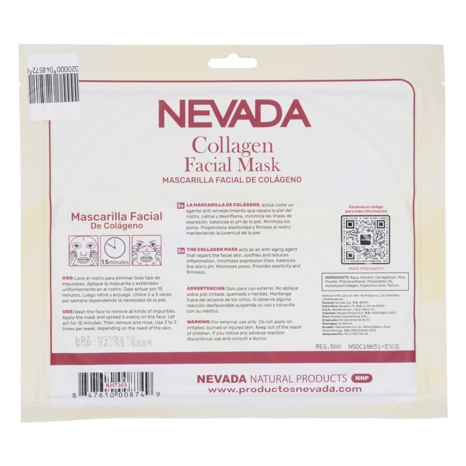Mascarilla Facial De Golden-Bio  NEVADA 70 G