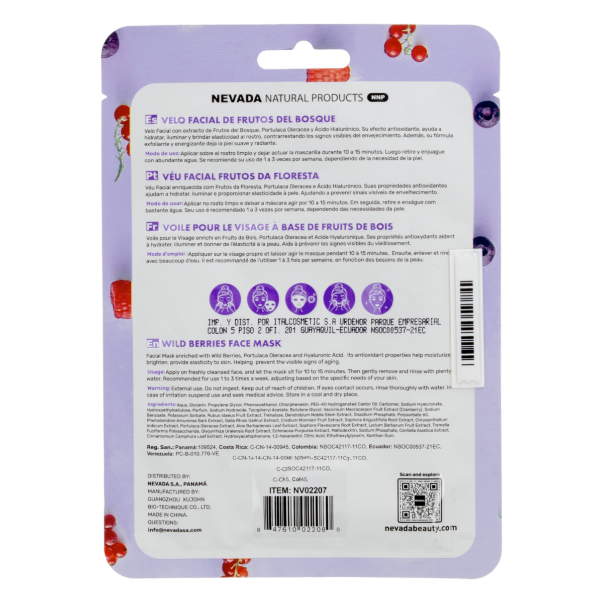 Mascarilla Facial Antioxidante De Frutos Del Bosque NEVADA 30 G