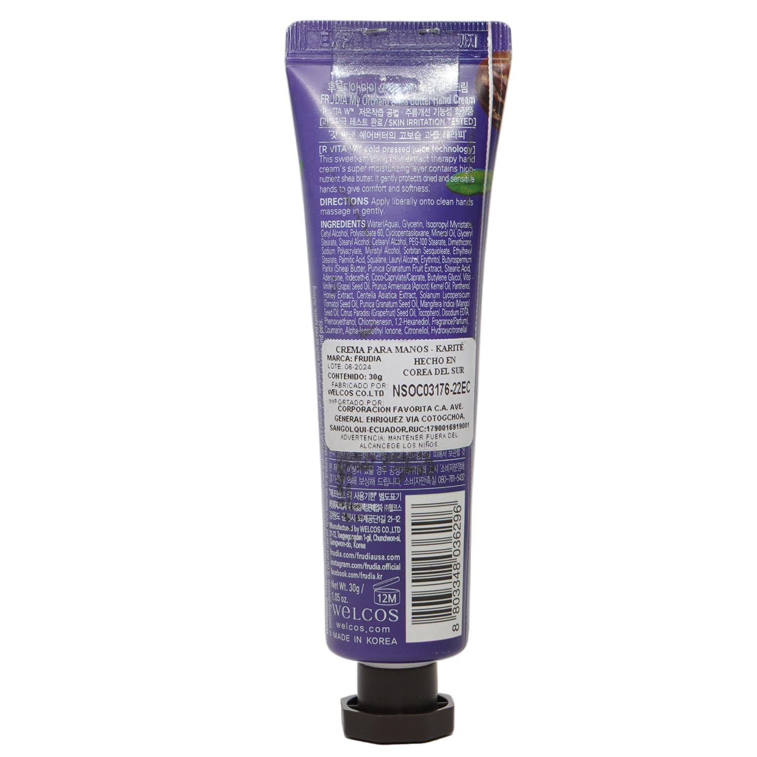 Crema Para Manos Arándanos FRUDIA Natural