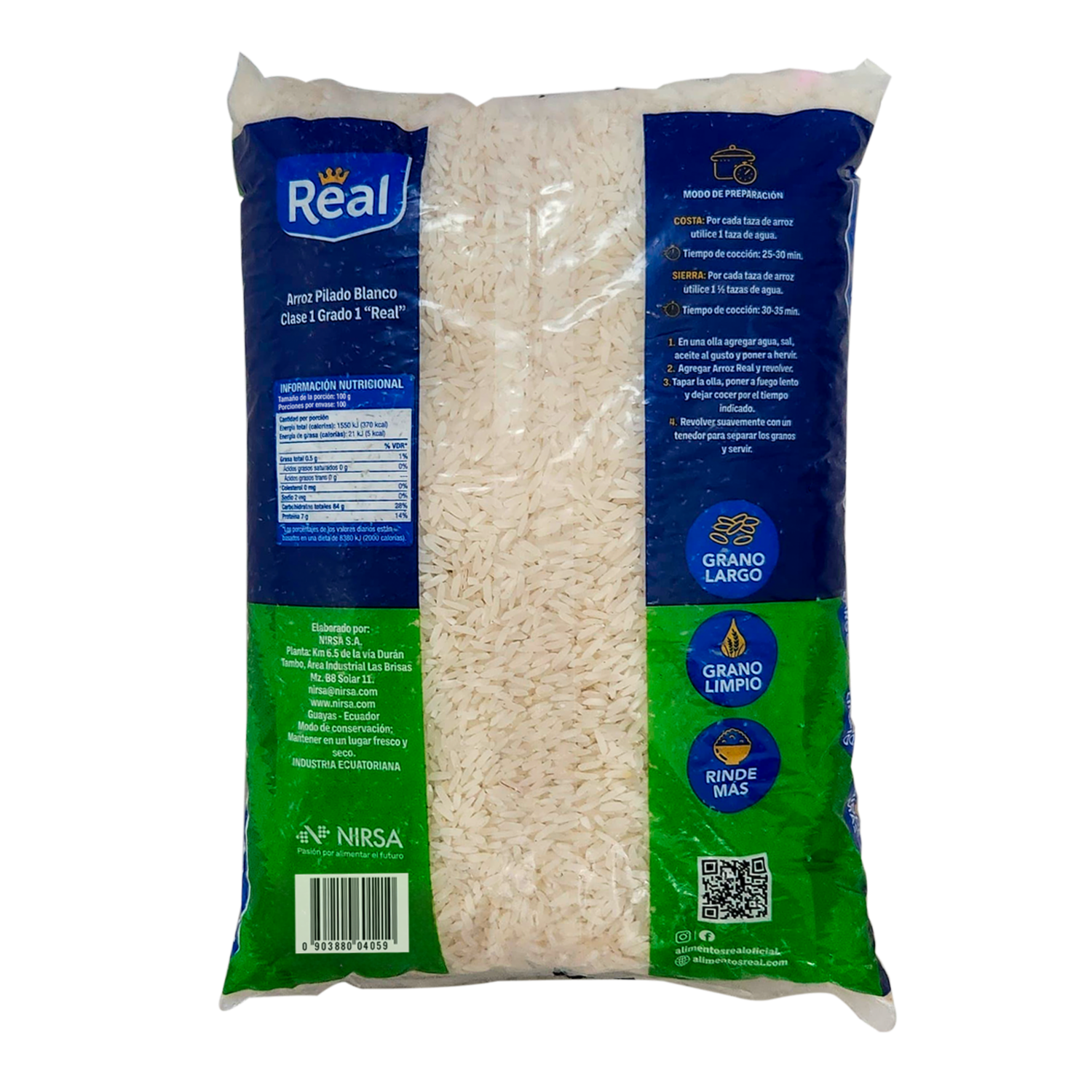 Arroz Blanco Grano Largo Y Limpio REAL 10 Kg