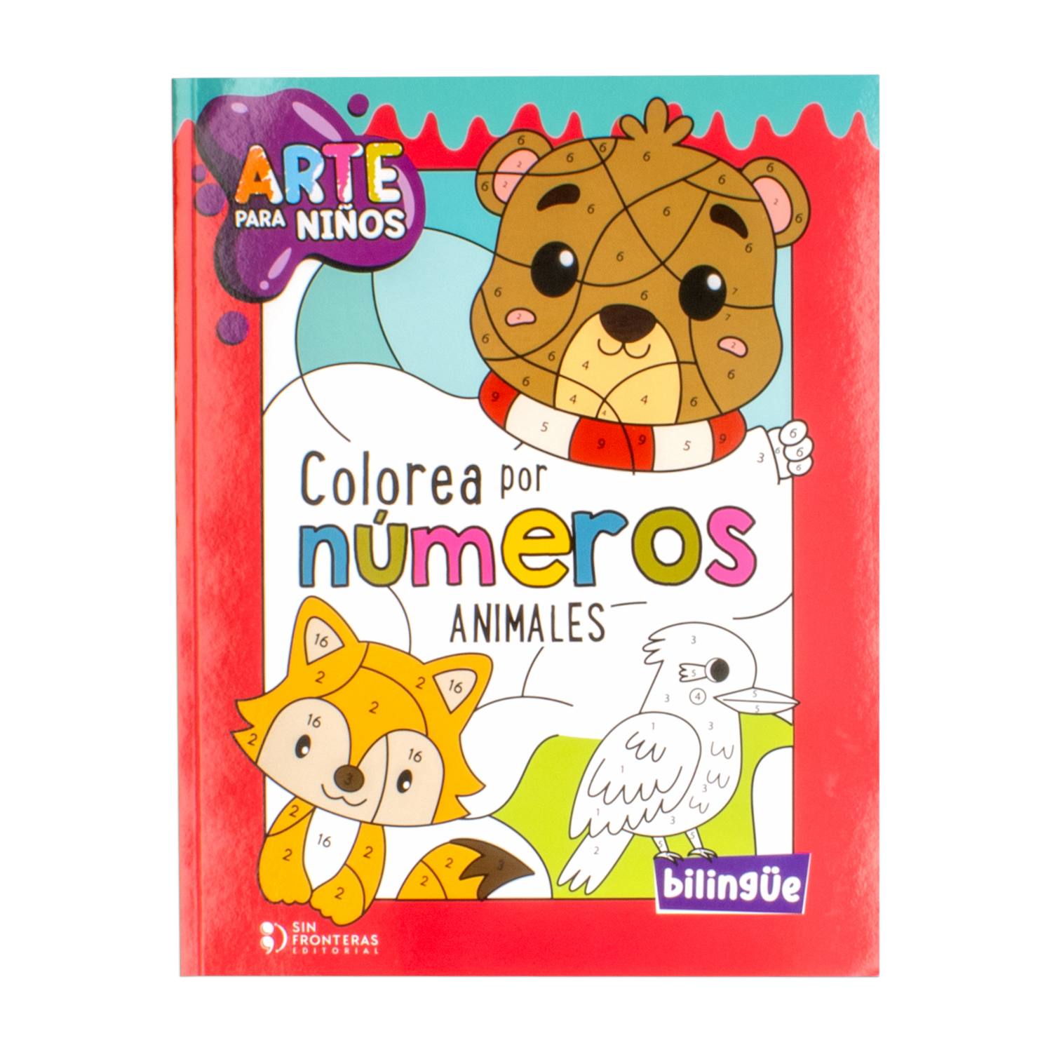 Libro Colorear Por Números Animales Colección Para Niños MR.BOOKS 64 Páginas