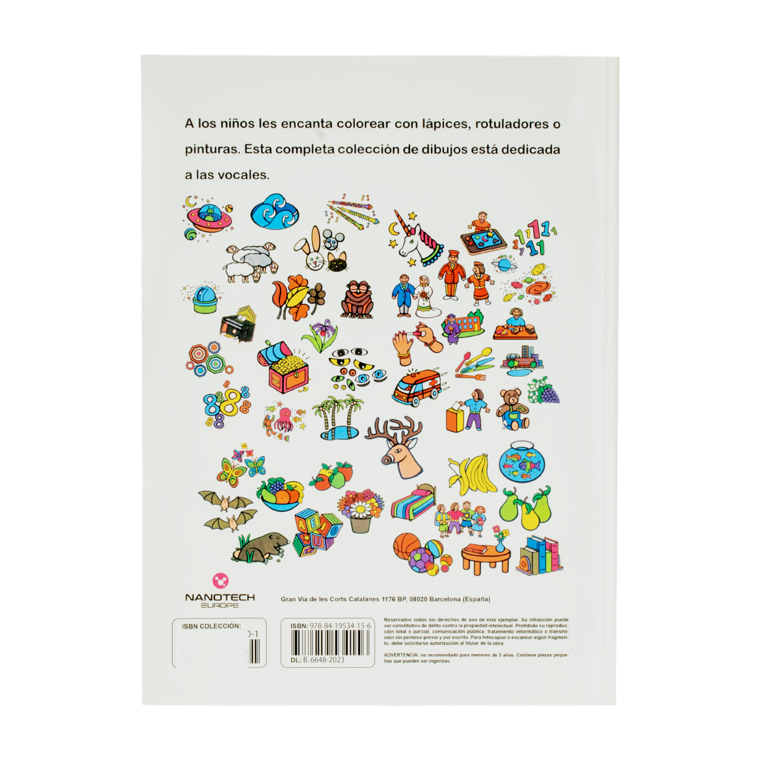Libro Para Colorear Las Vocales MR.BOOKS 48 Páginas