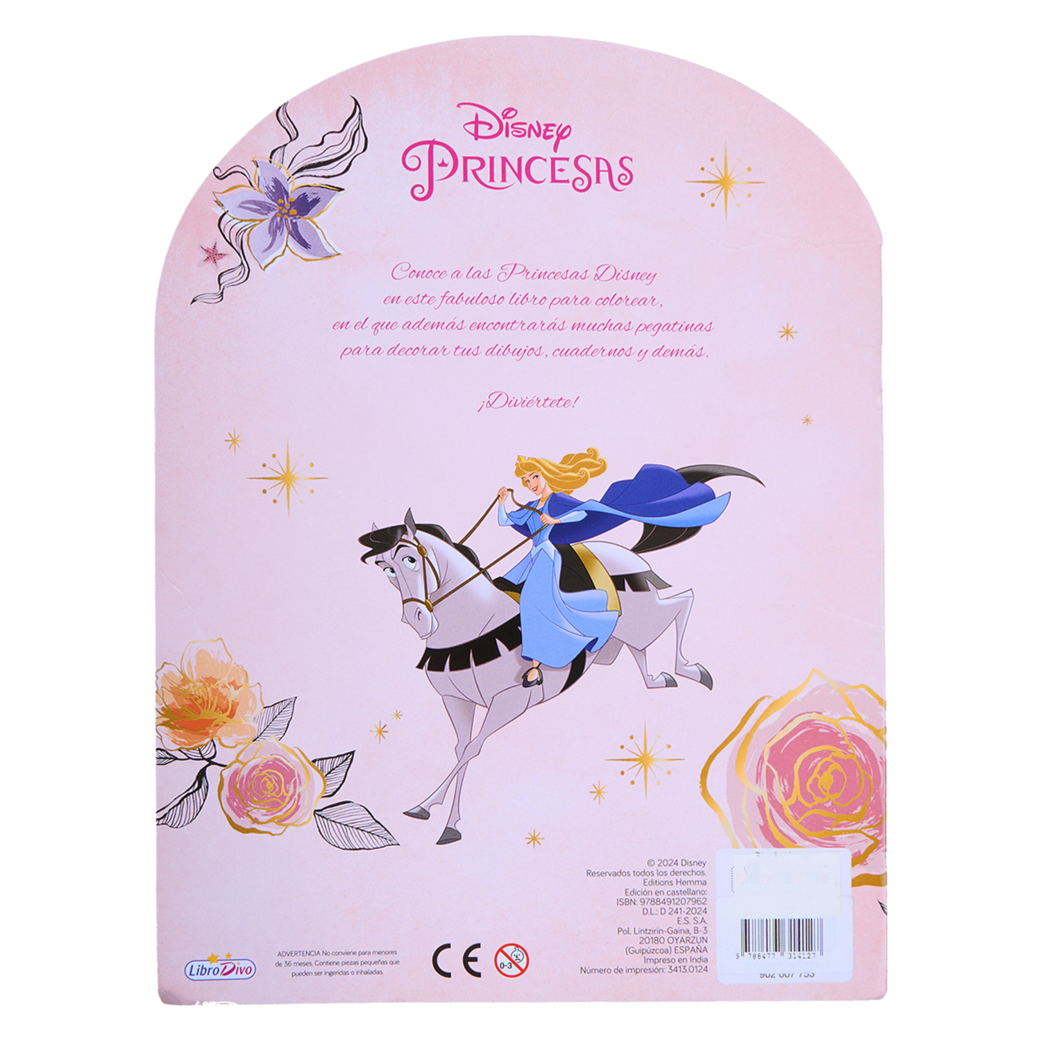 Libro Princesas Color Con Pegatinas LIBRO DIVO 20 Páginas