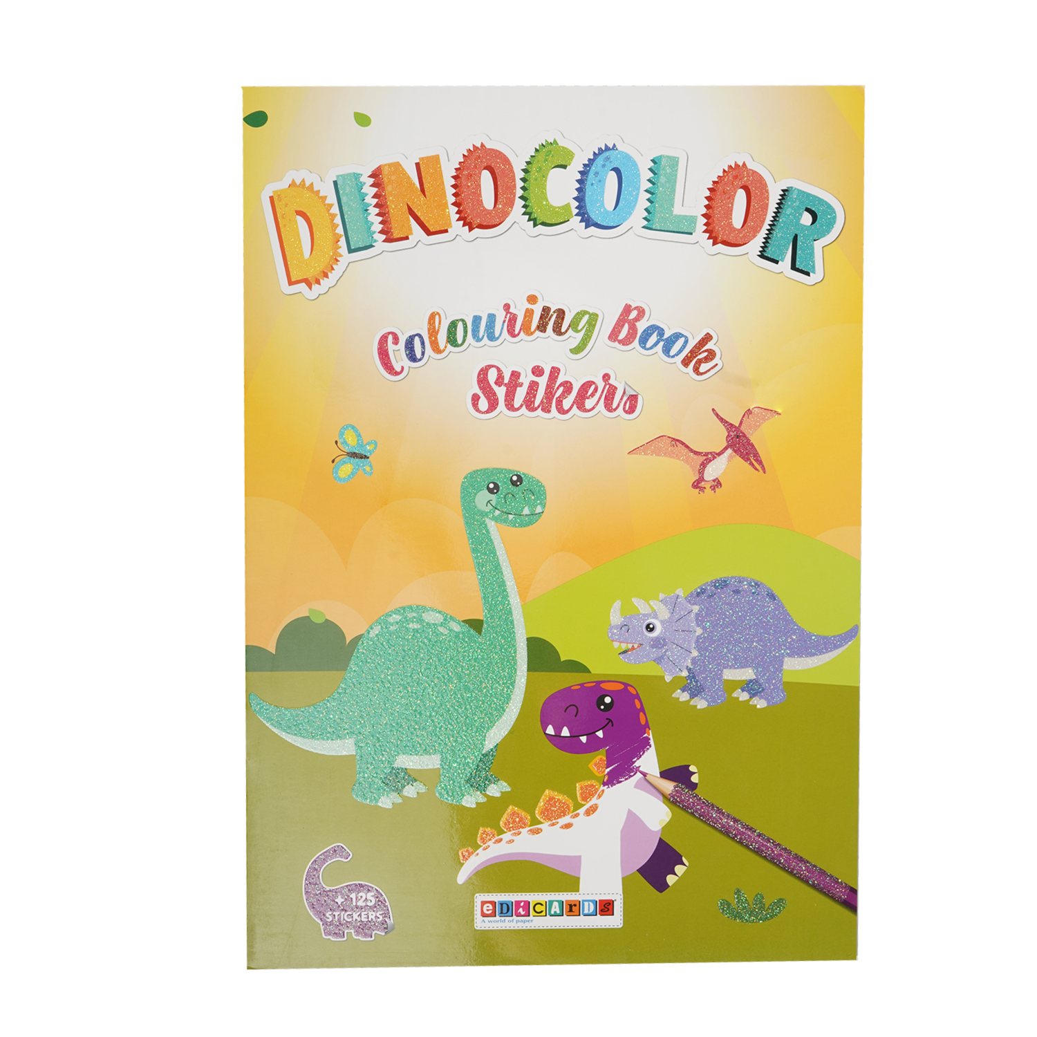 Libro Dinocolor Colouring Book Sticker’s EDICARDS 150 Páginas