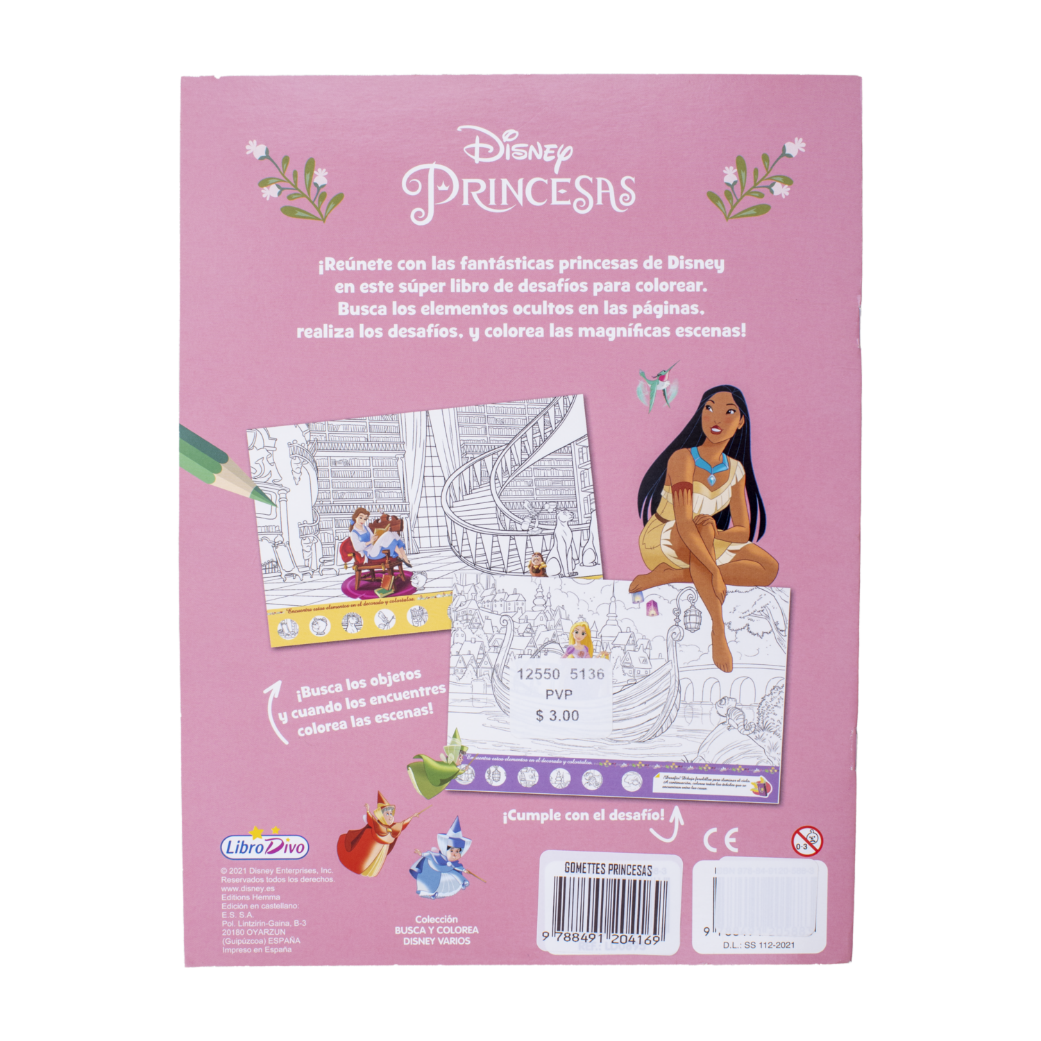 Libro Gomettes Princesas Disney 4T LIBRO DIVO 12 Páginas