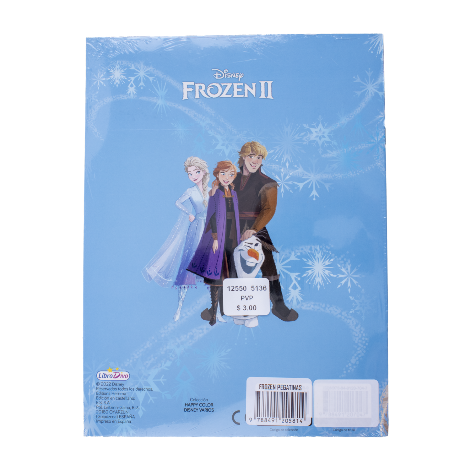 Libro Frozen Pegatinas Para Pequeños 2T LIBRO DIVO 12 Páginas