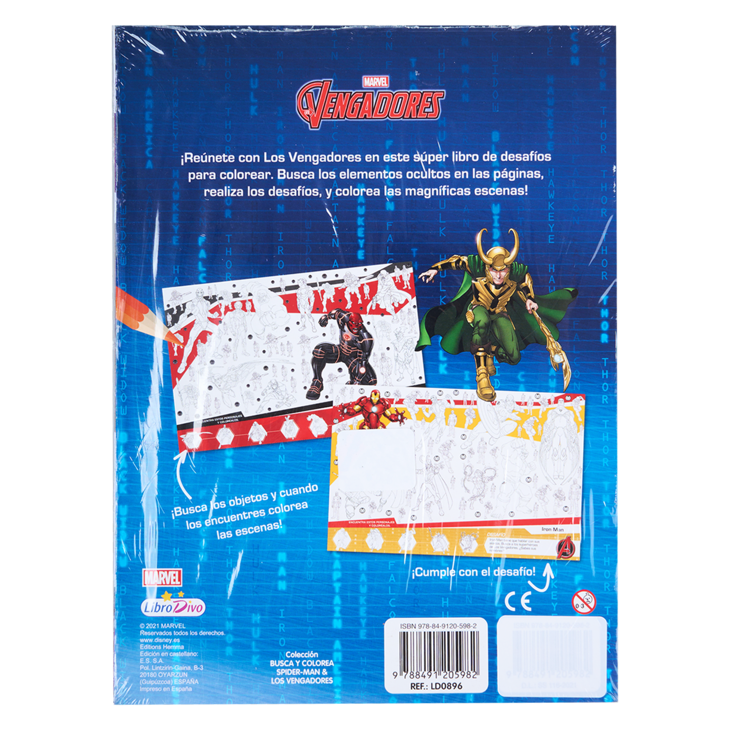 Libro Spiderman/Vengadores Busca Colorea DISNEY 16 Páginas
