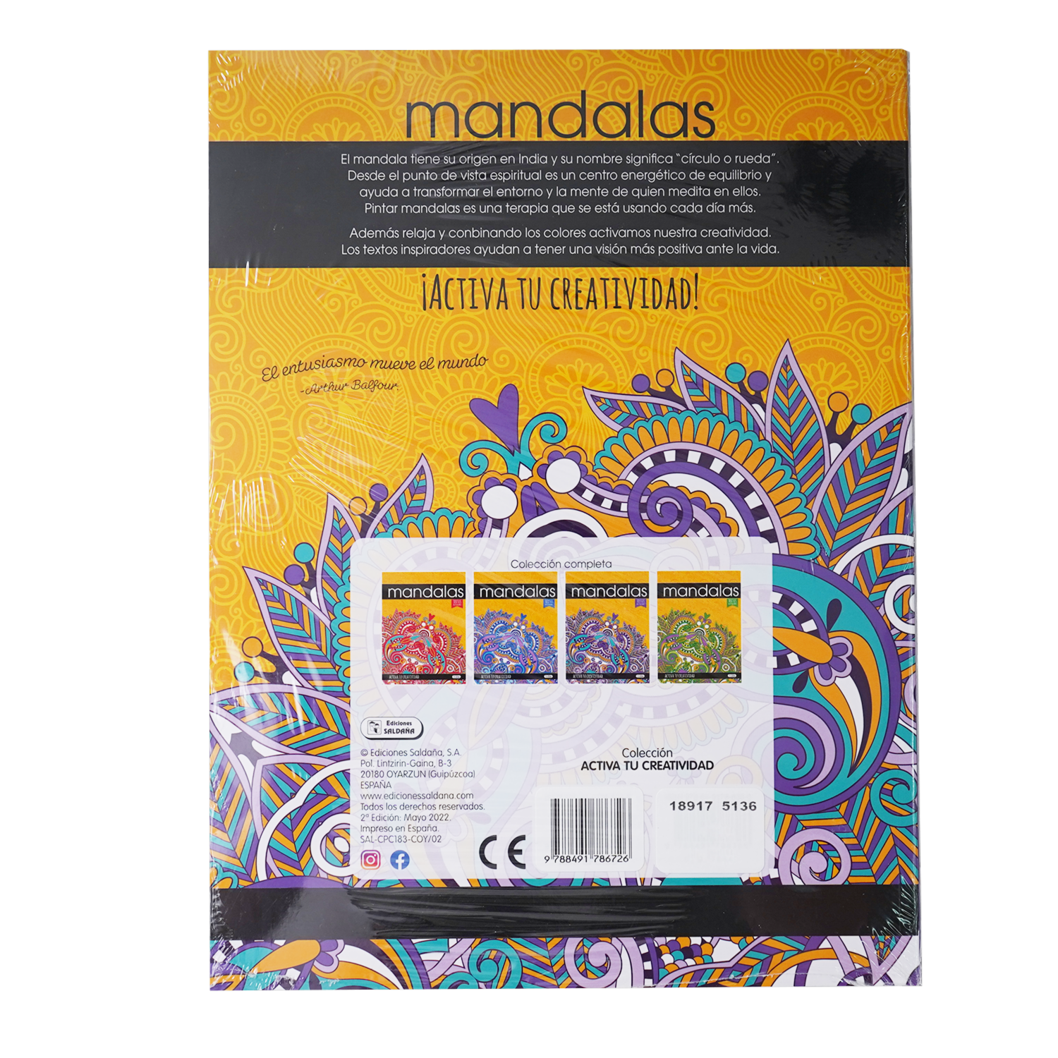 Mandalas Potencia Tu Creatividad EDICIONES SALDAÑA 72 Páginas