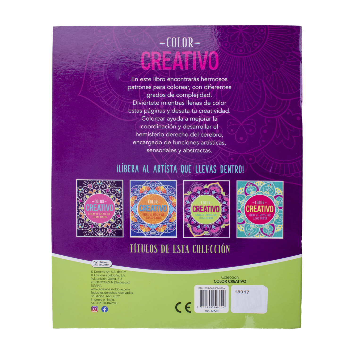 Libro Color Creativo EDICIONES SALDAÑA 24 Páginas