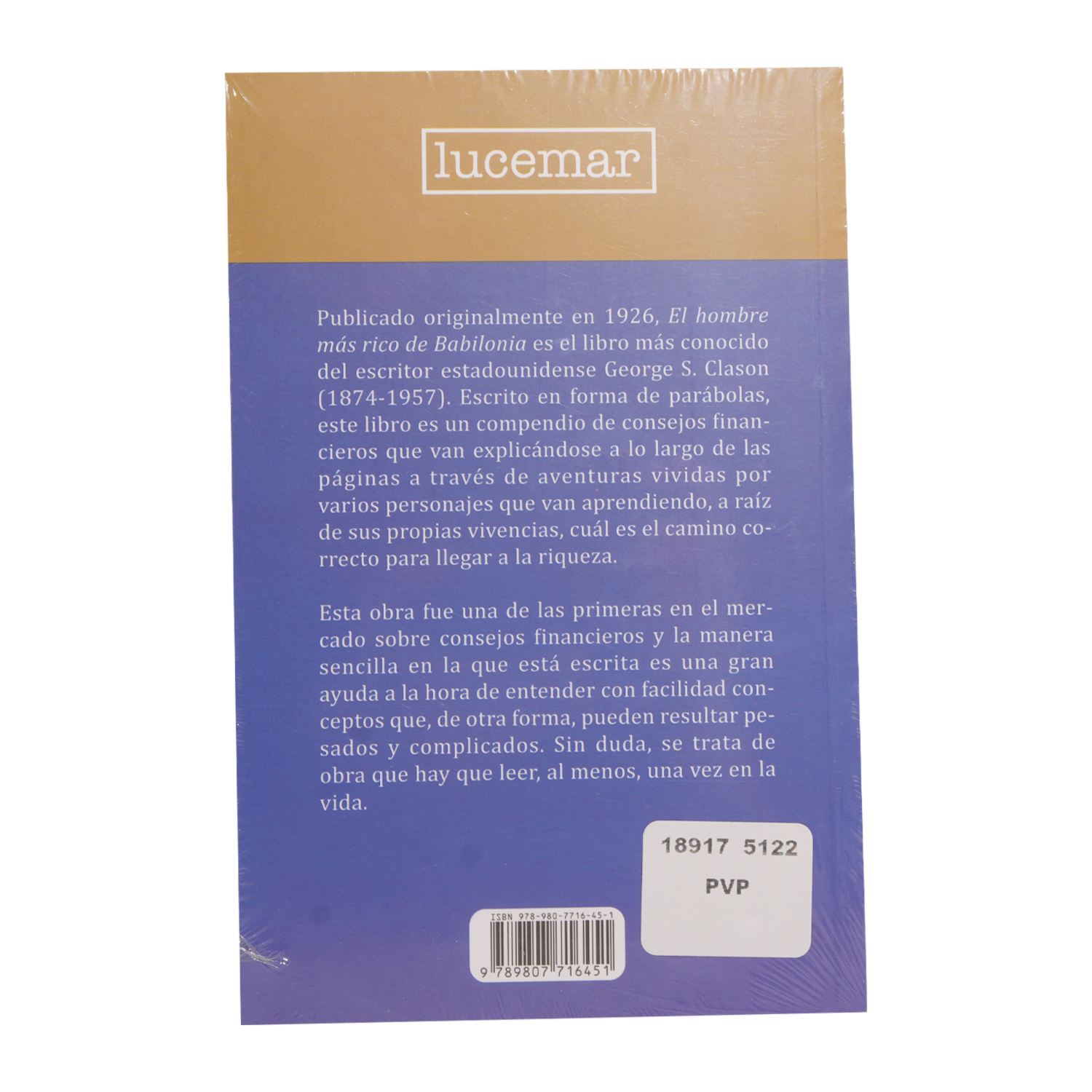 Libro El Hombre Mas Rico De Babilonia LUCEMAR 192 Páginas