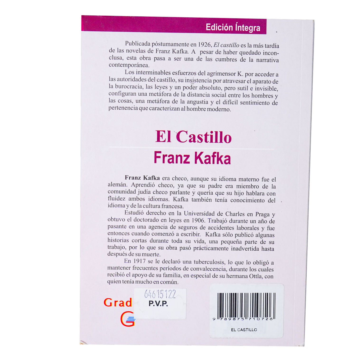 Libro El Castillo GRADIFCO 382 Páginas