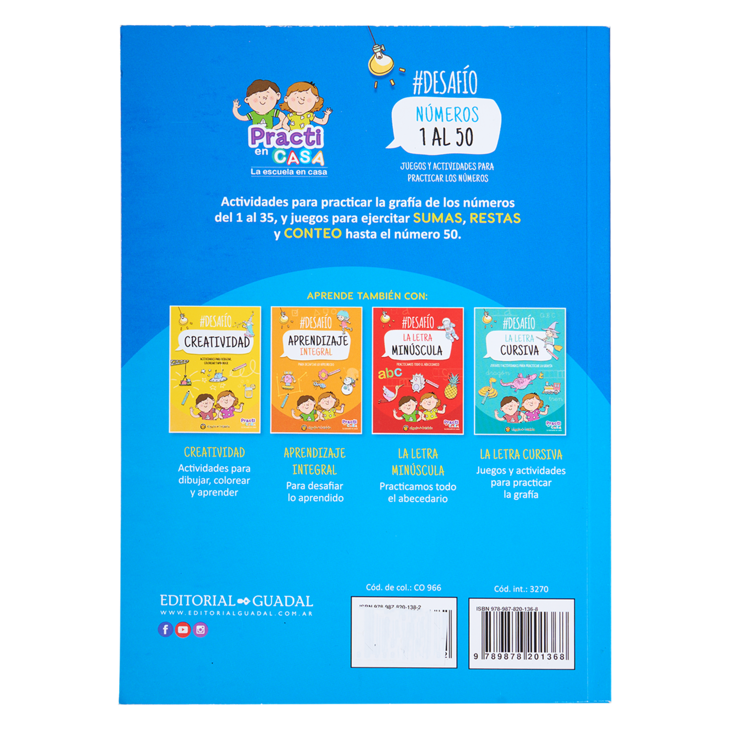 Libro Desafío Números 1 Al 50 2 MR.BOOKS 60 Páginas
