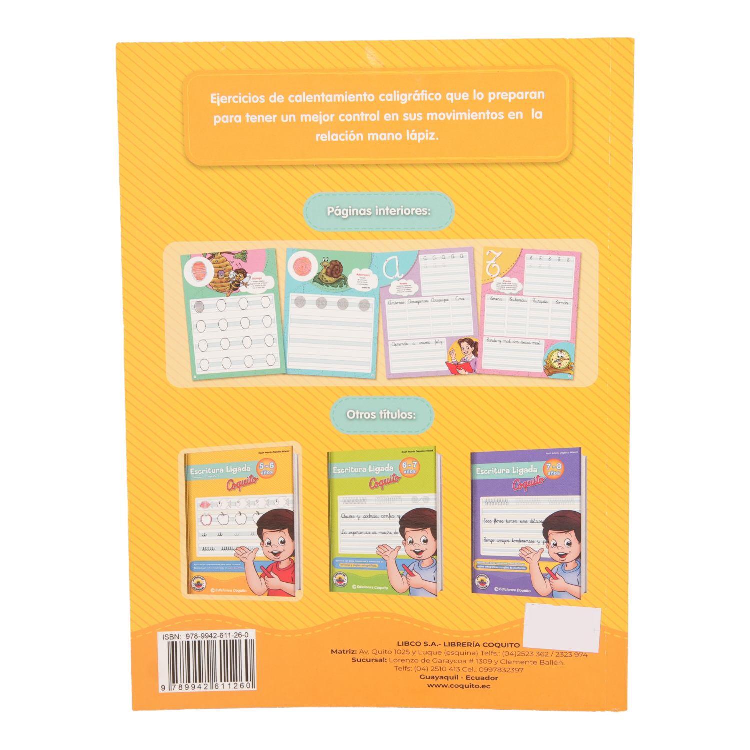 Libro Escritura Ligada 5 – 6 Años Coquito LIBCO 80 Páginas