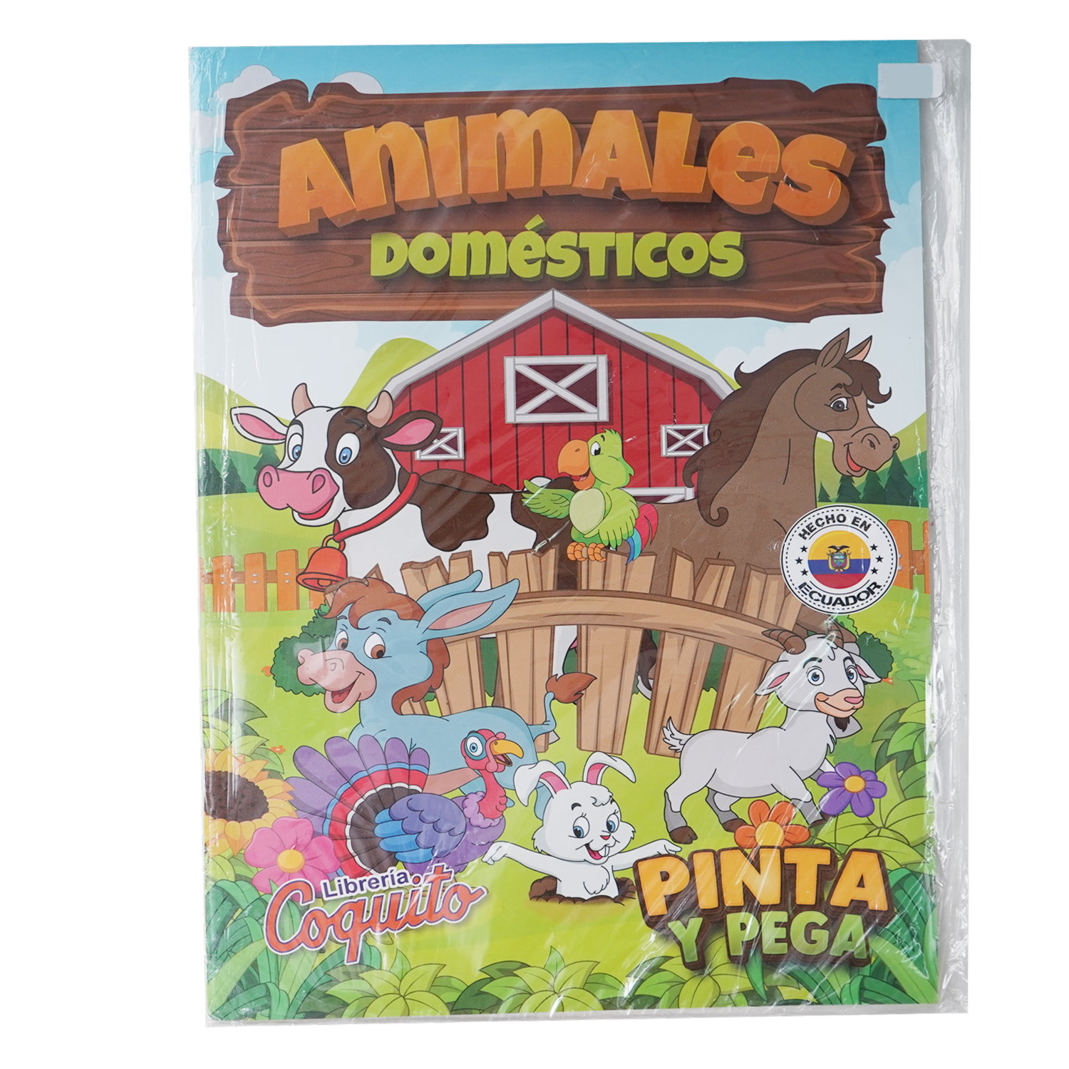 Libro Pinta Y Pega Animales Domésticos COQUITO 25 Páginas