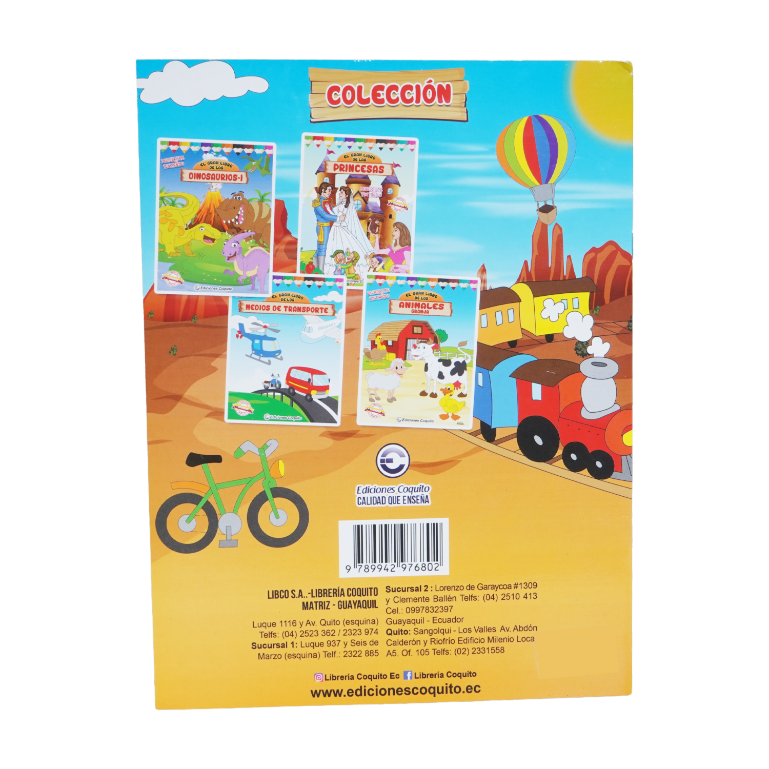 Gran Libro Col 4 Títulos De Medios De Transporte COQUITO 32 Páginas