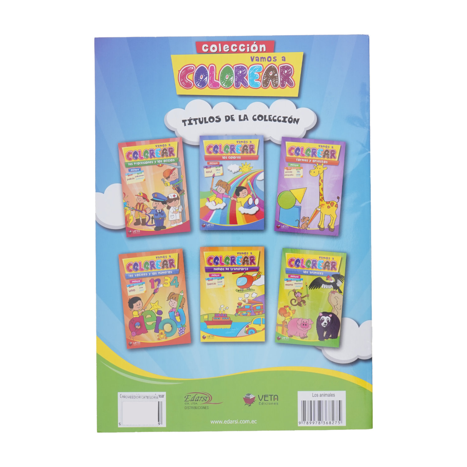 Libro Los Animales Vamos A Colorear EDARSI Unidad
