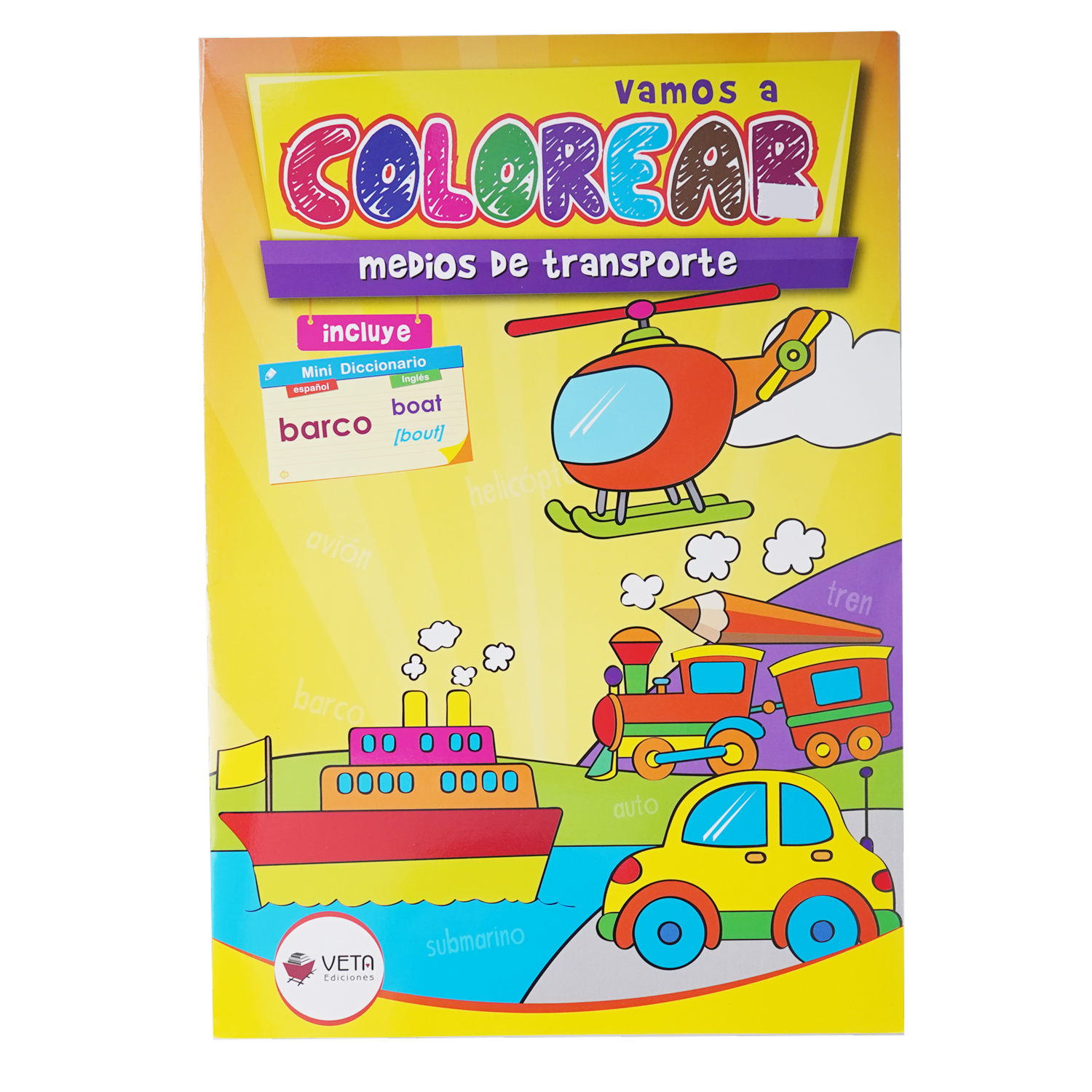 Libro Medios De Transporte Vamos A Colorear EDARSI 32 Páginas