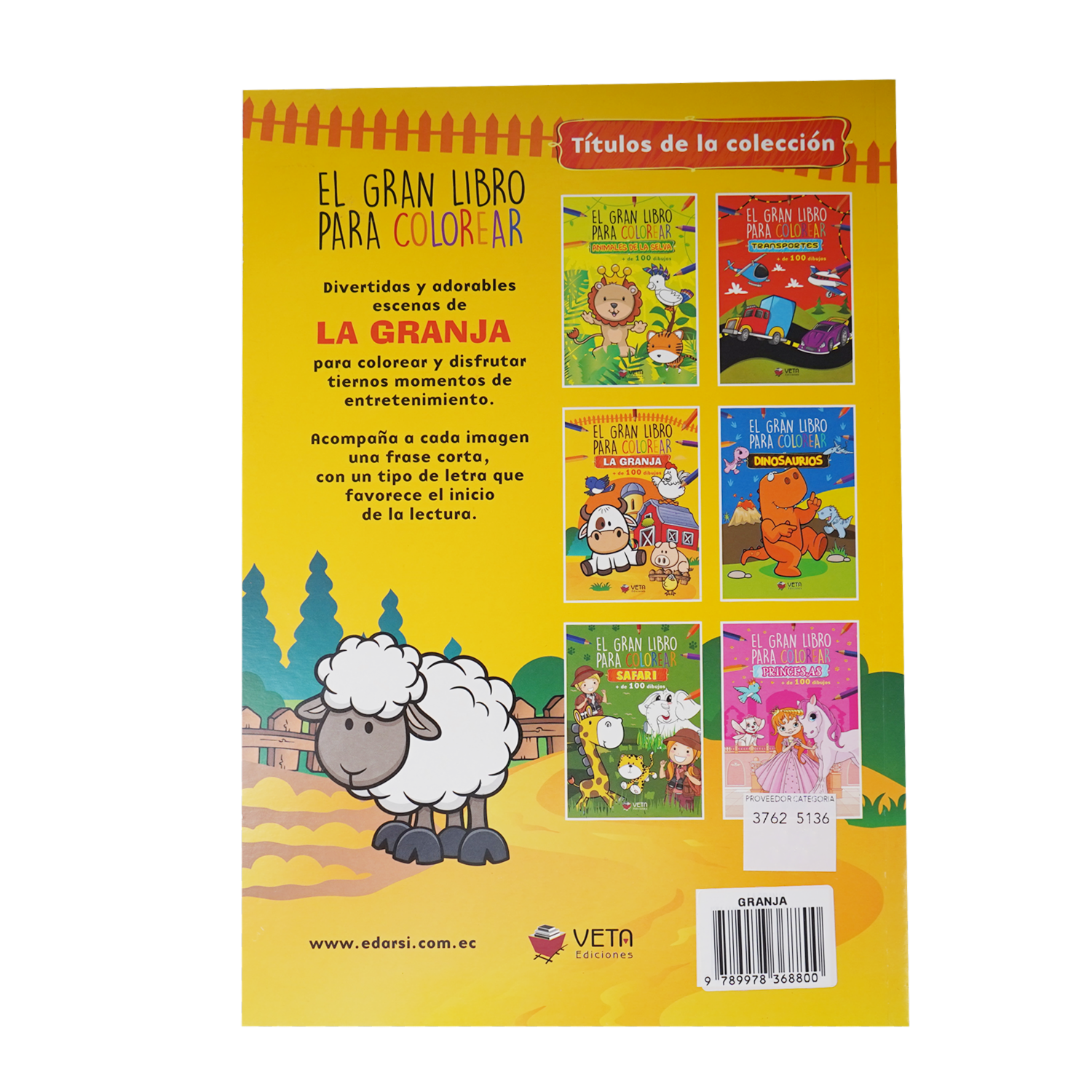 Libro Animales De La Granja Gran Libro Para Co VETA EDICIONES 96 Páginas