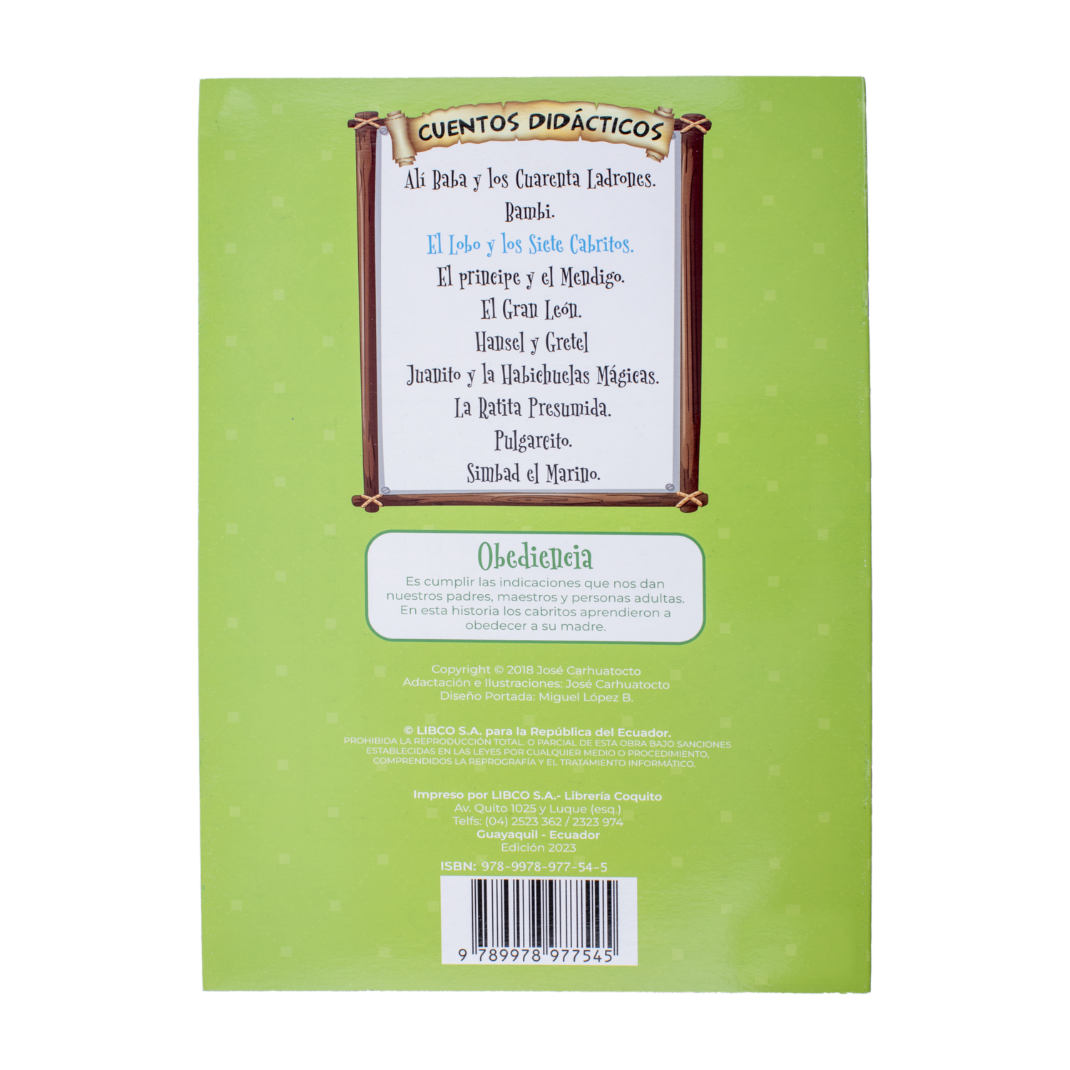 Libro El Lobo Y Los 7 Cabritos 18 Paginas COQUITO 18 Páginas