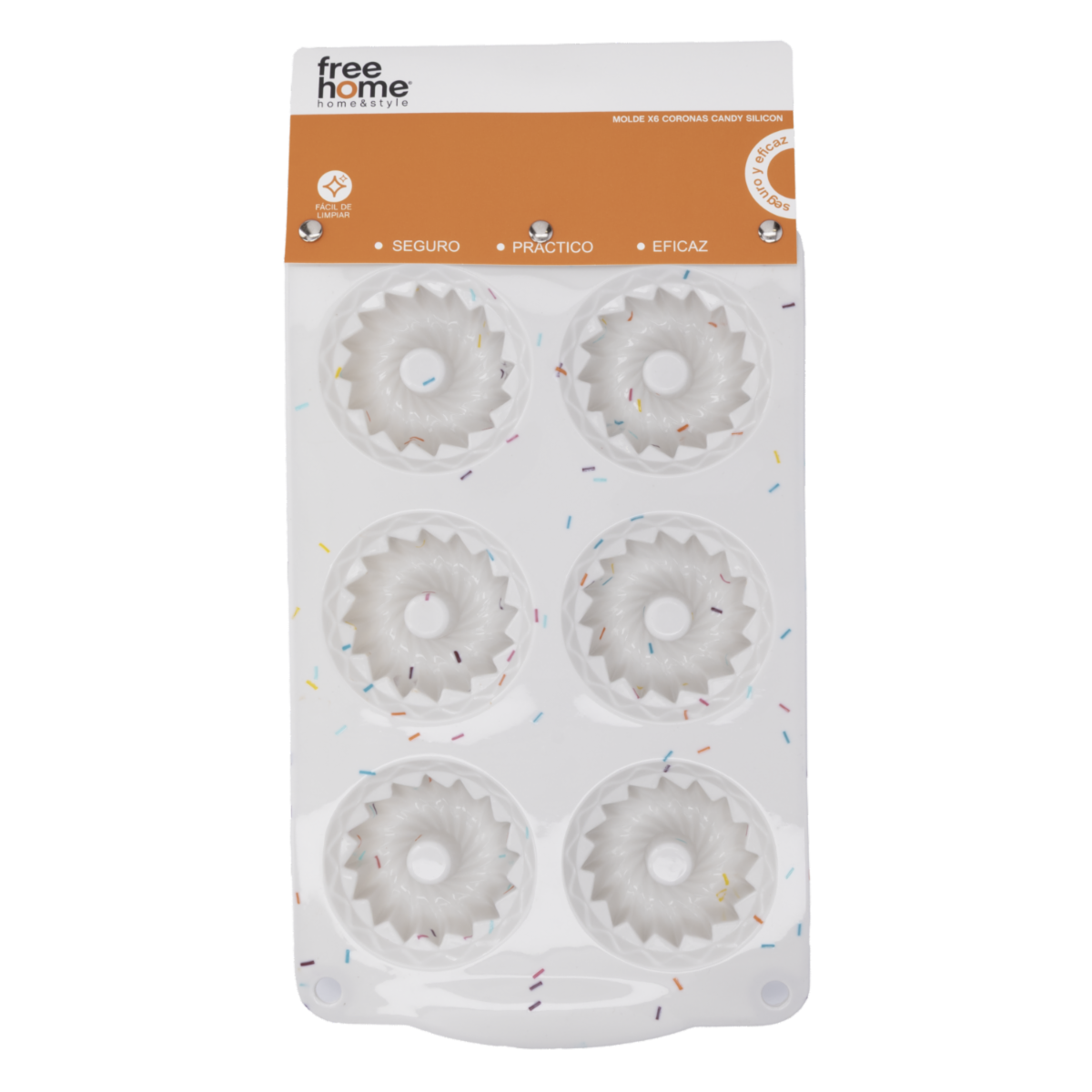 Molde Para Hornear Diseño X6 Coronas Candy Silicon FREE HOME 1 Pieza