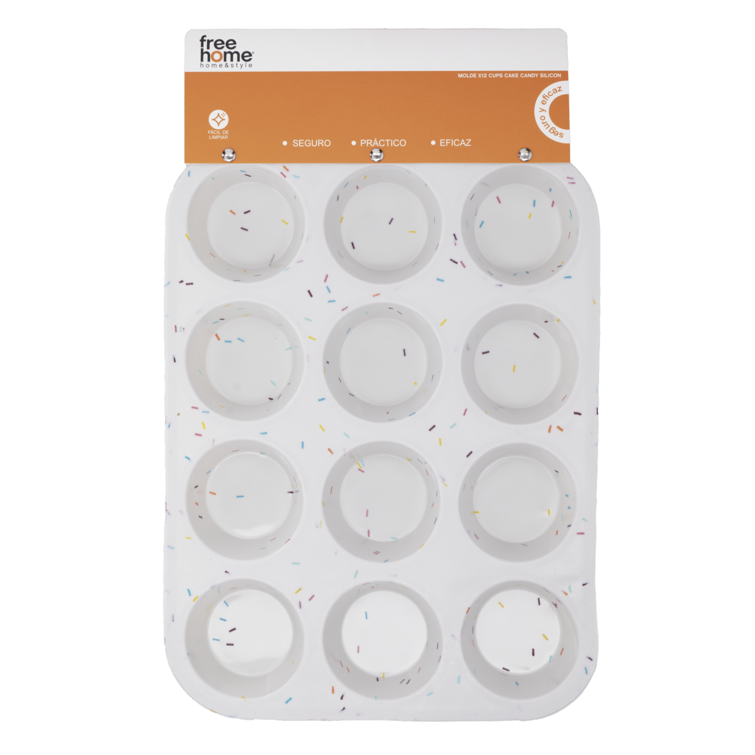 Molde Para Hornear Diseño X12 Cup Cake Candy Silicon FREE HOME 1 Pieza