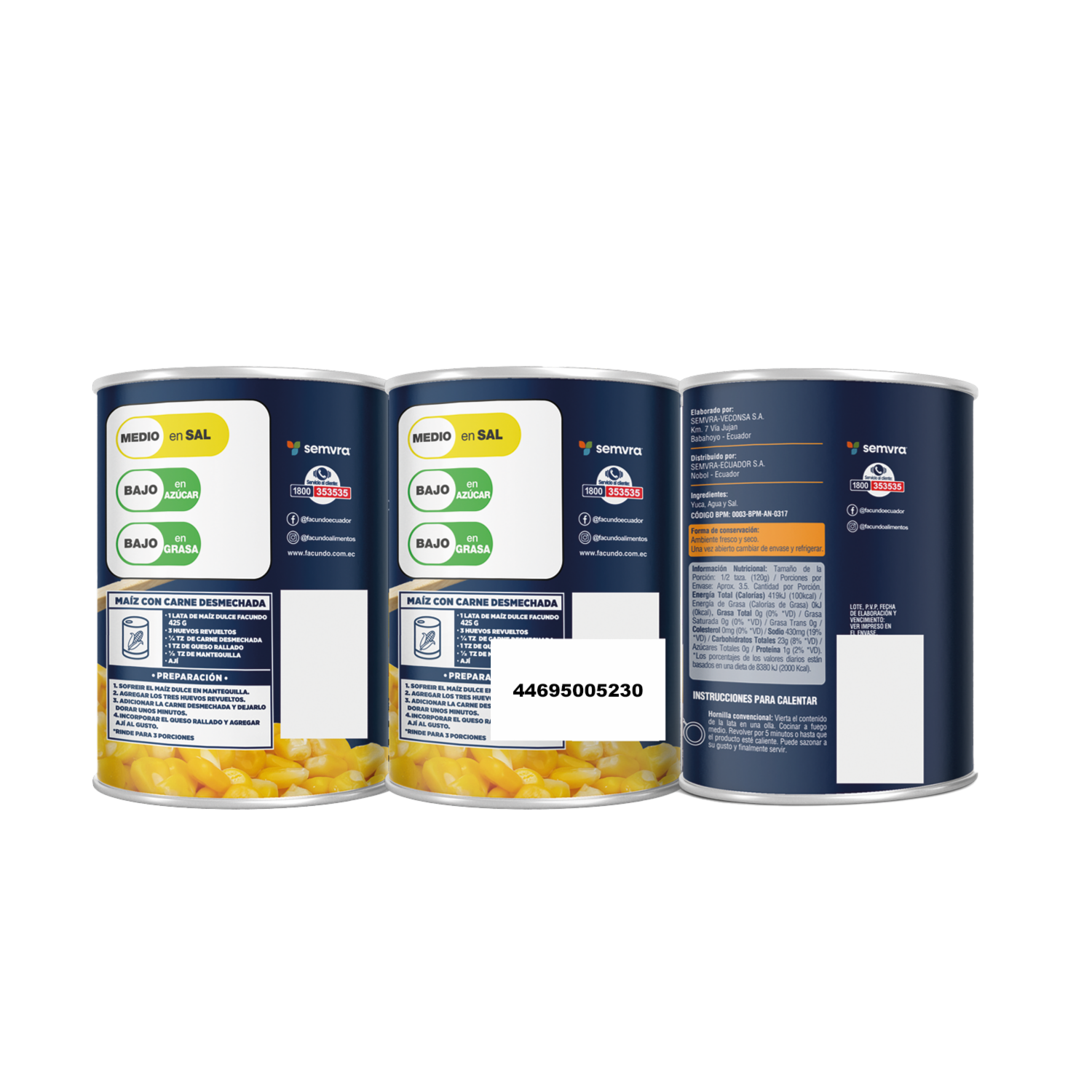 Combo Enlatados Maíz Dulce Y Yuca FACUNDO 825 G