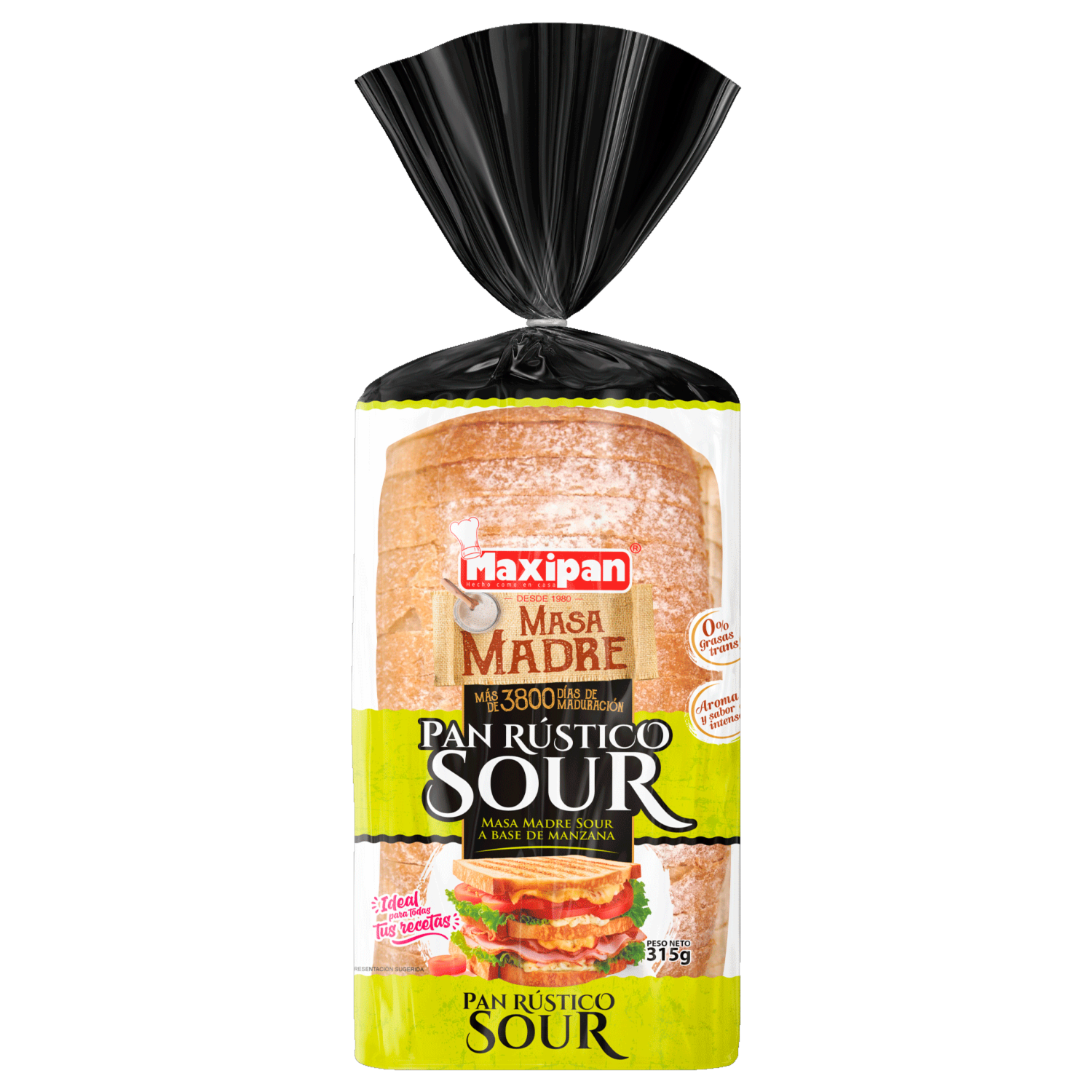 Pan De Masa Madre Rustico Sour De Manzana MAXIPAN 315 G