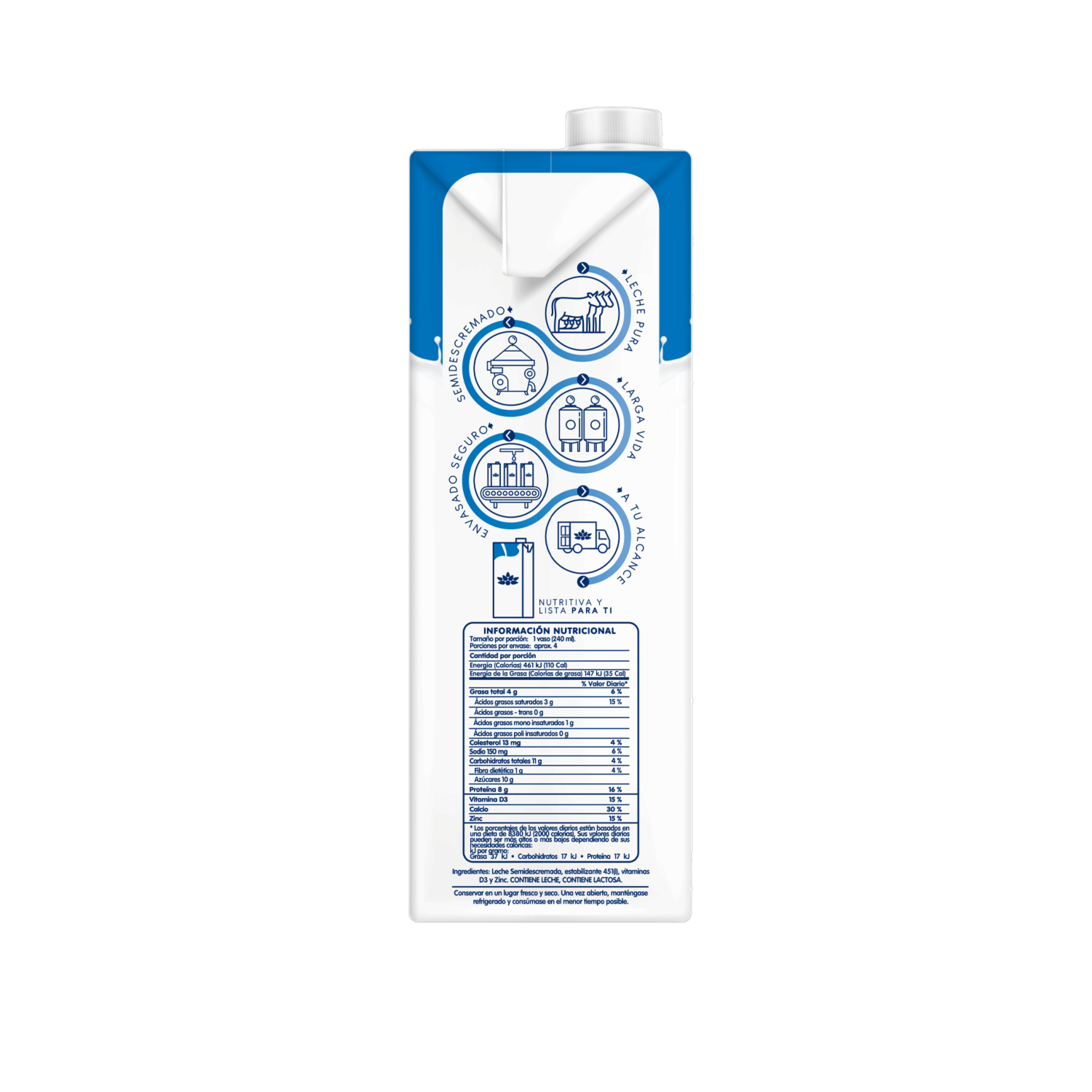 Leche Semidescremada Ultrapasteurizada PARMALAT 1000 Ml