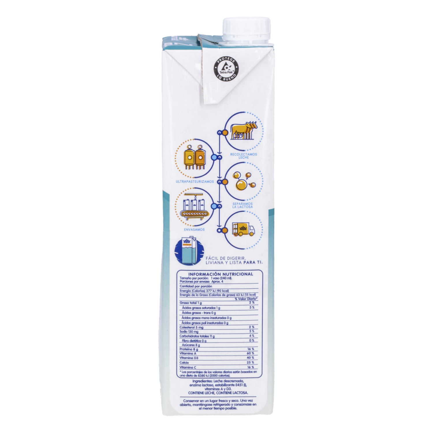Leche Descremada Deslactosada Zymil PARMALAT 1 000 Ml