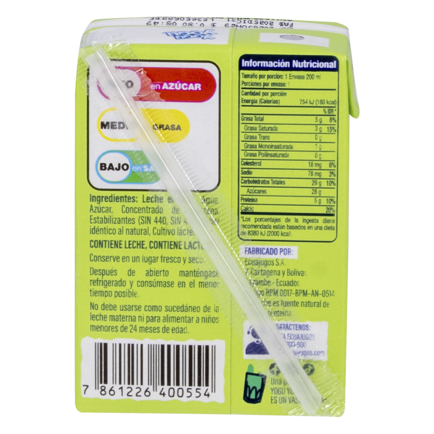 Bebida De Leche Sabor A Manzana YOGU YOGU 200 Ml