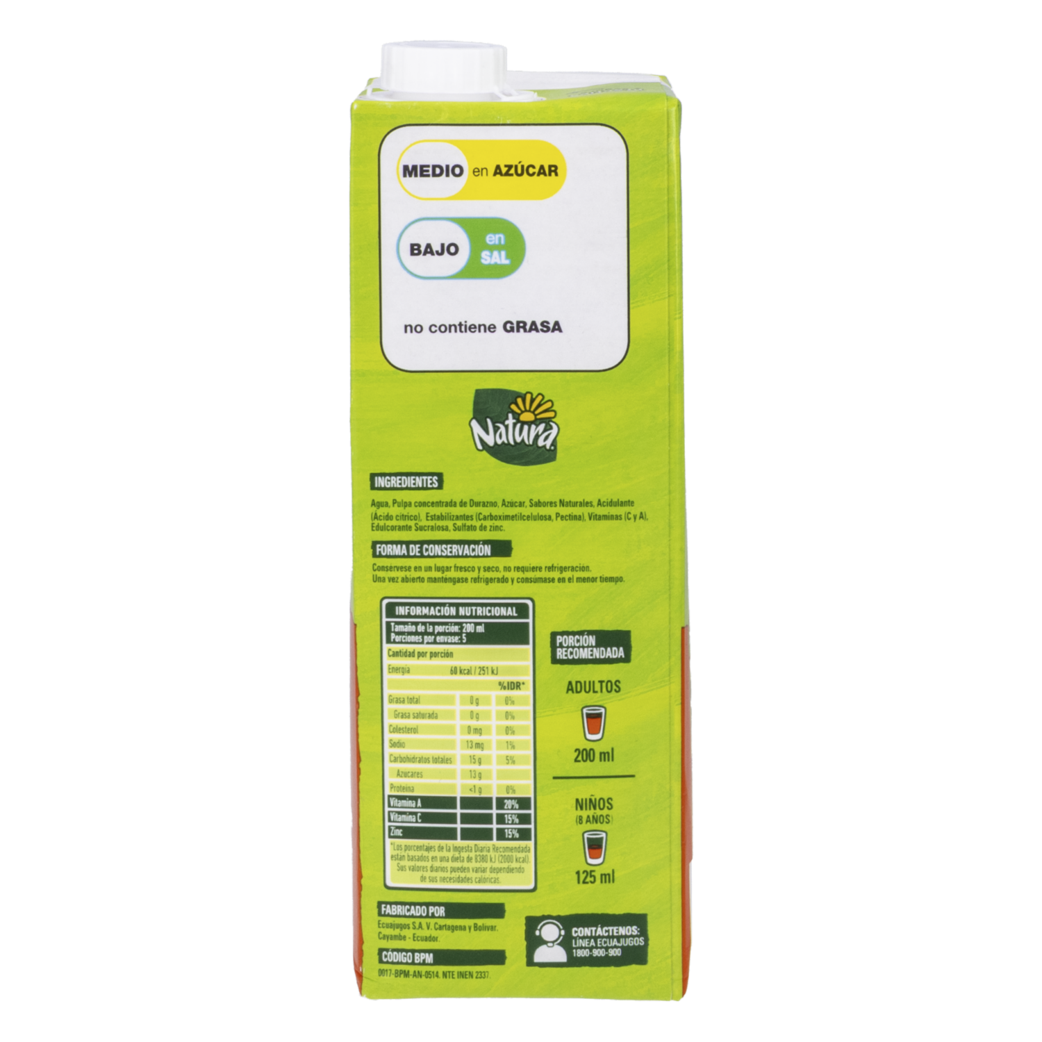 Néctar De Durazno NATURA 1 000 Ml