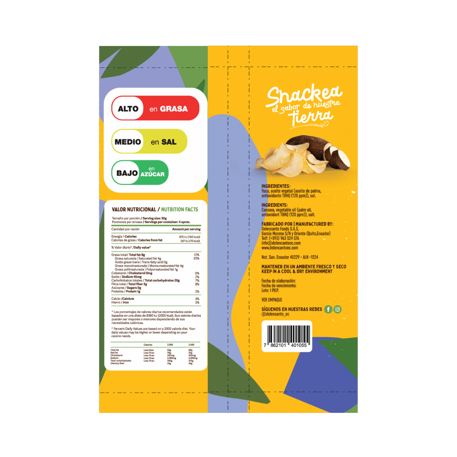 Chips De Yuca Frita Con Sal YUCAS 30 G