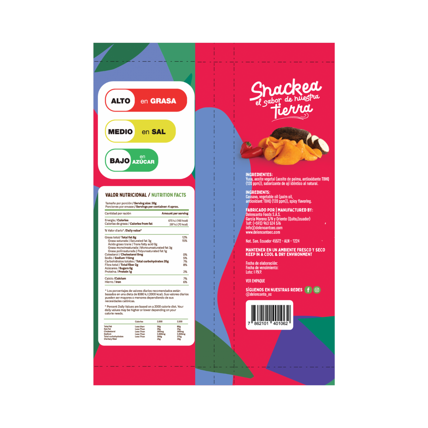Chips De Yuca Frita Sabor Picante YUCAS 30 G
