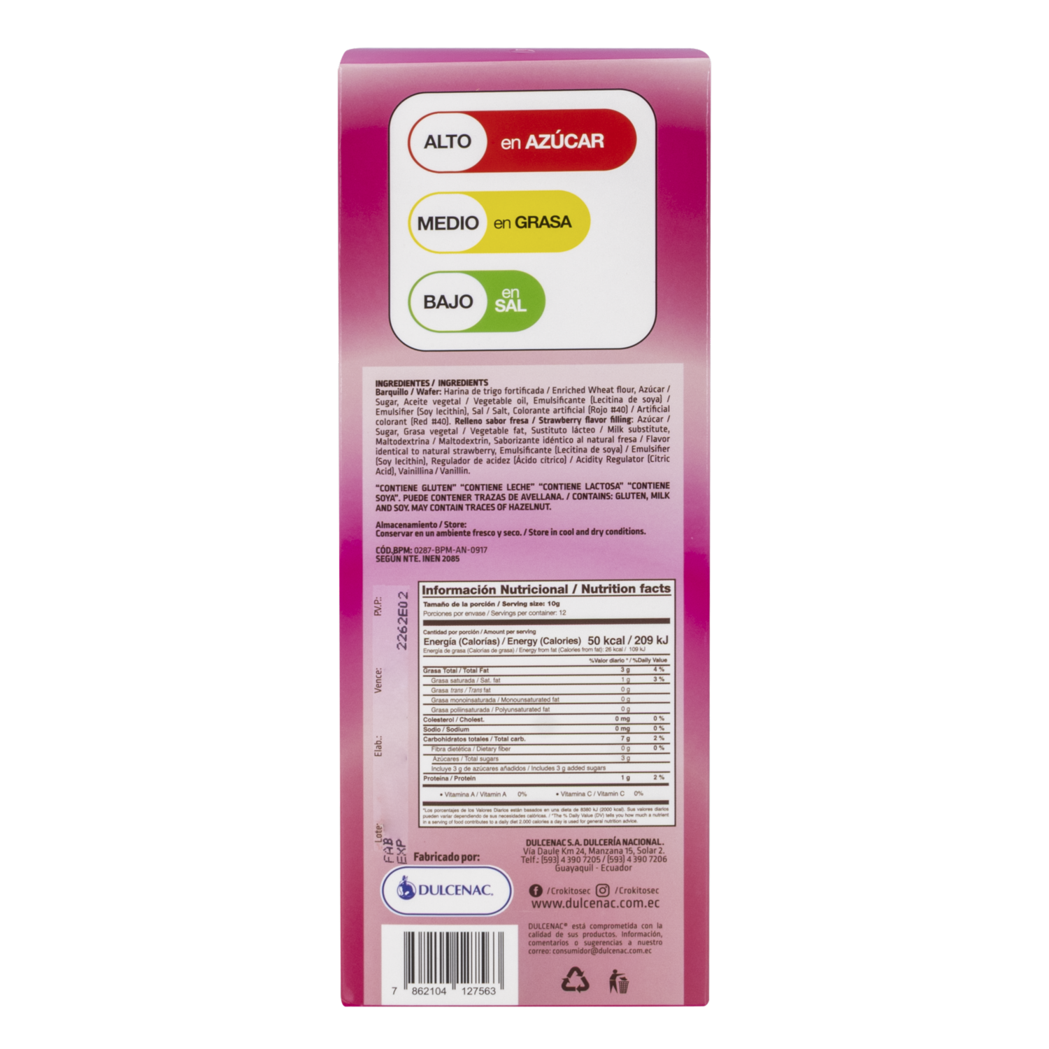 Barquillos Sabor A Fresa CROKITOS 120 G