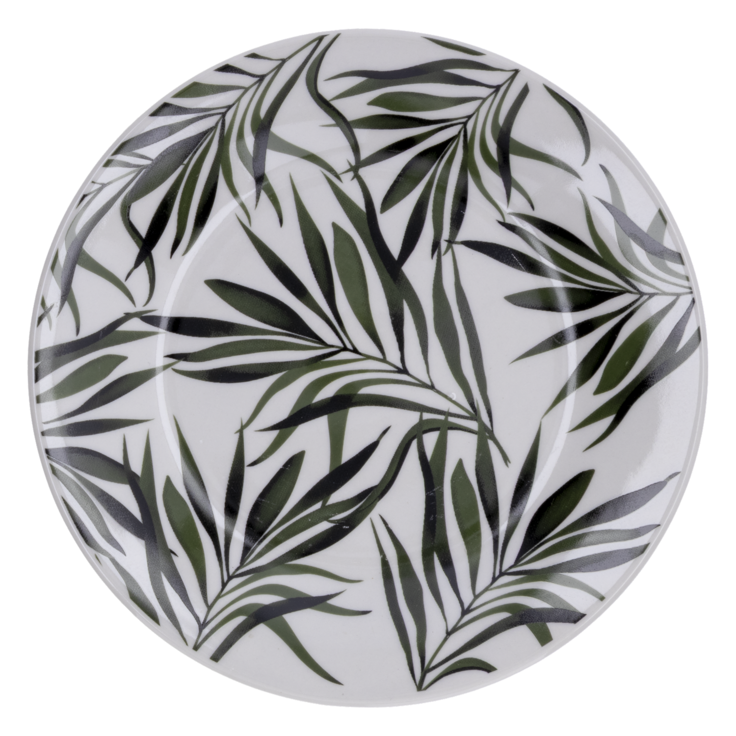 Vajilla Con Hojas Verde Oscuro FREE HOME 16 Piezas