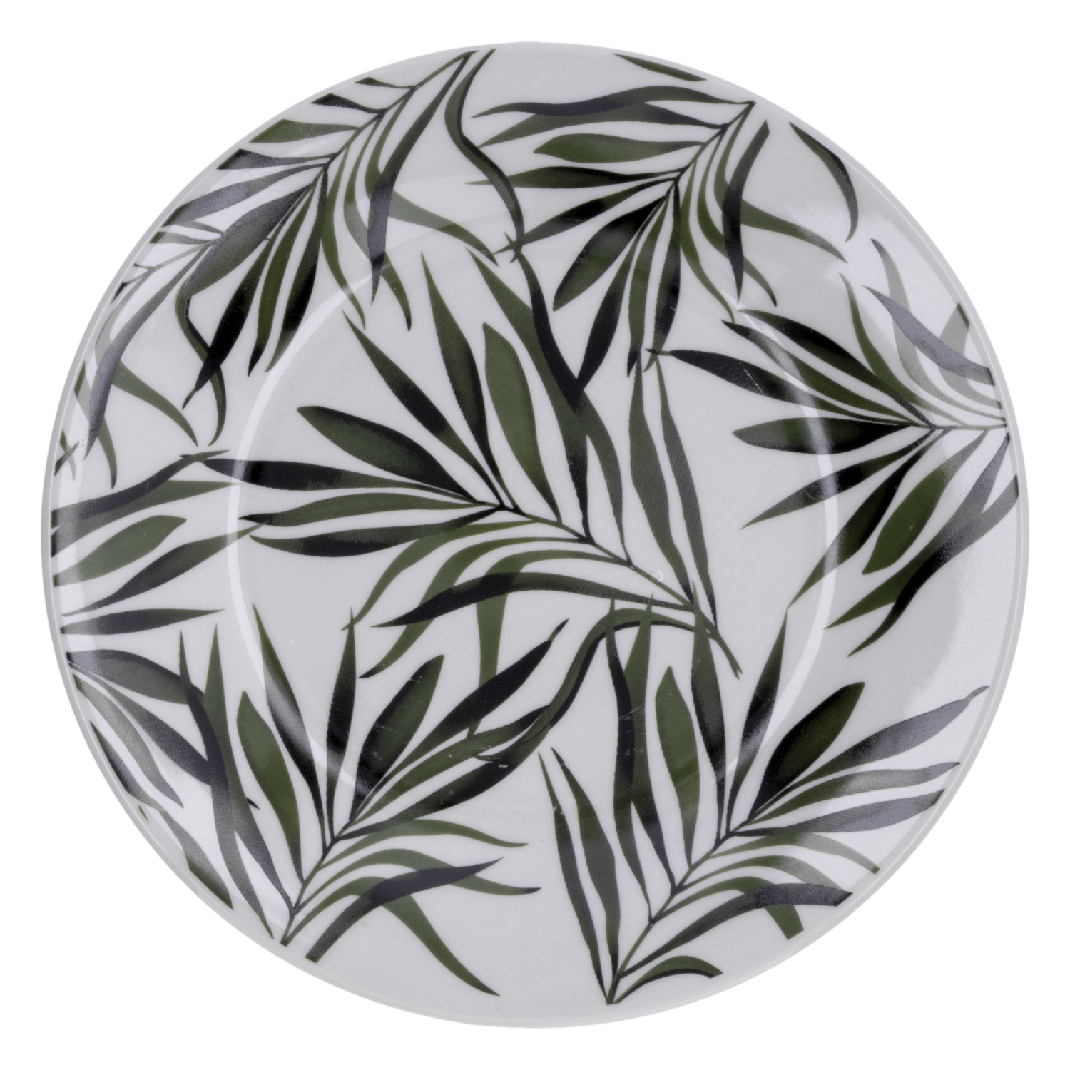Vajilla Con Hojas Verde Oscuro FREE HOME 16 Piezas