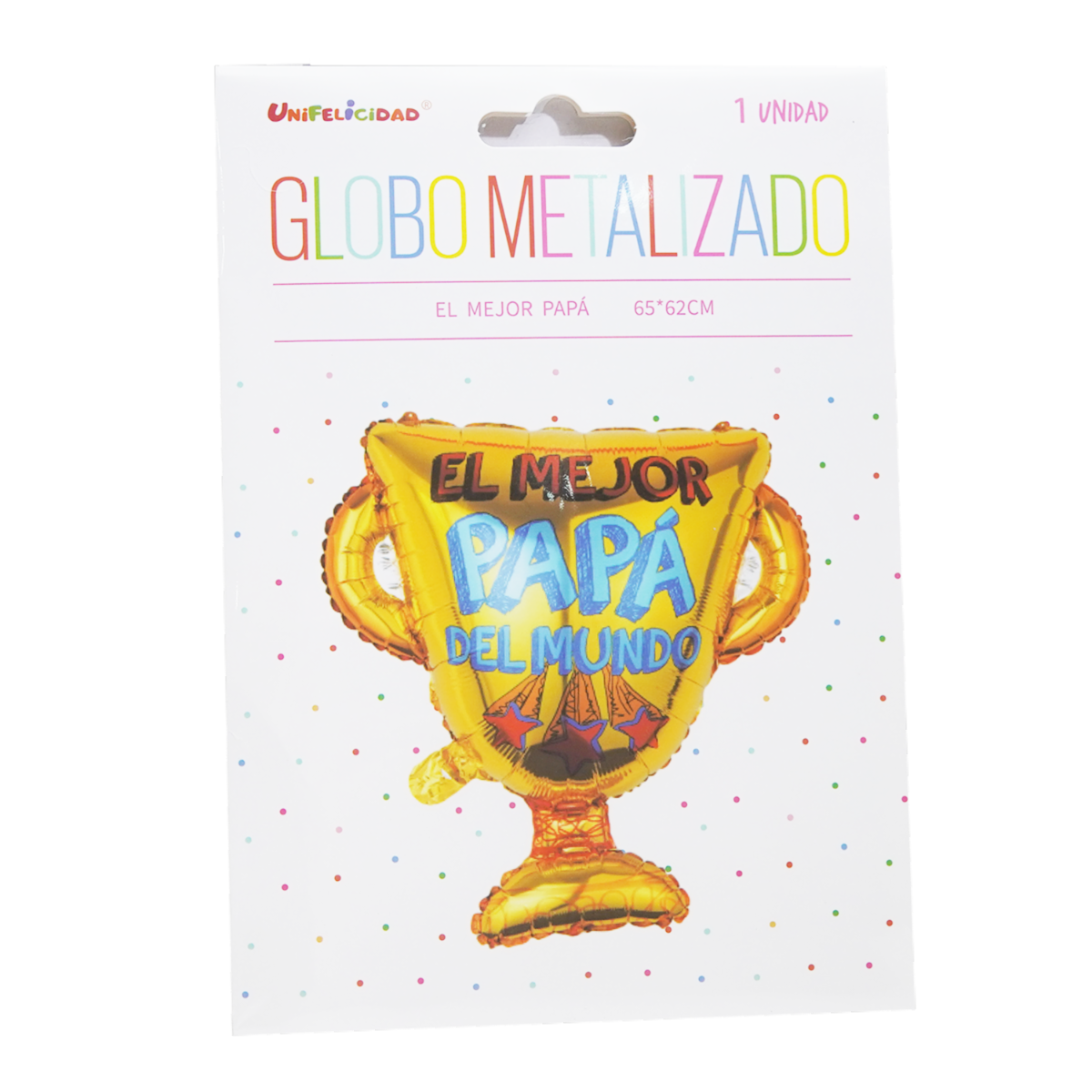 Globo Metalizado El Mejor Papá UNIFELICIDAD 65 Cm X 62 Cm