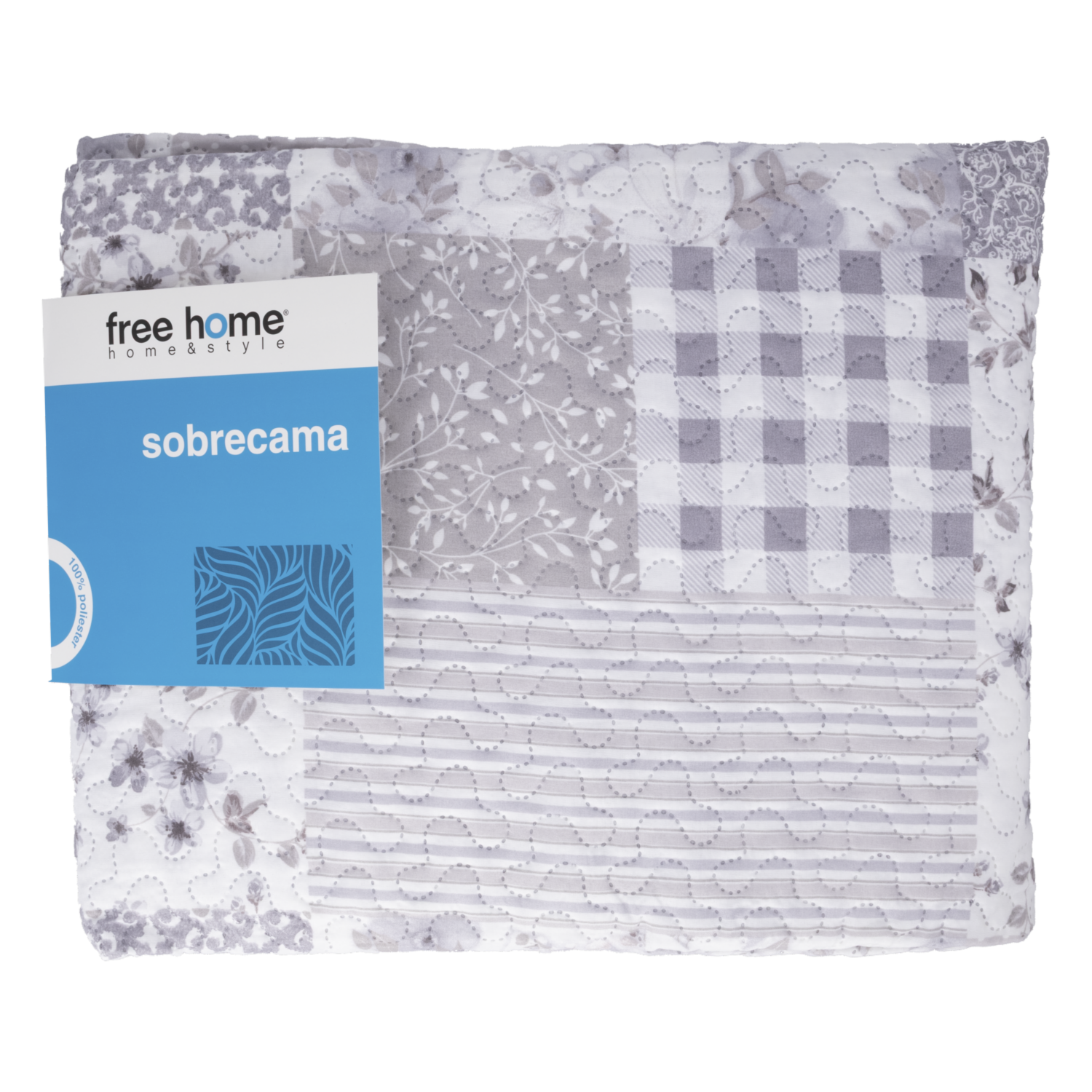 Sobrecama Patchwork Tyler Gris FREE HOME