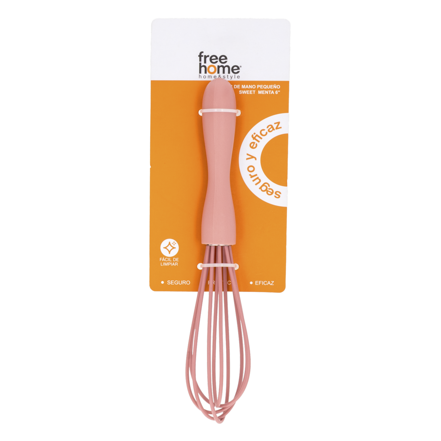 Batidor De Mano De Silicano Sweet Rosa Pequeño FREE HOME 6″