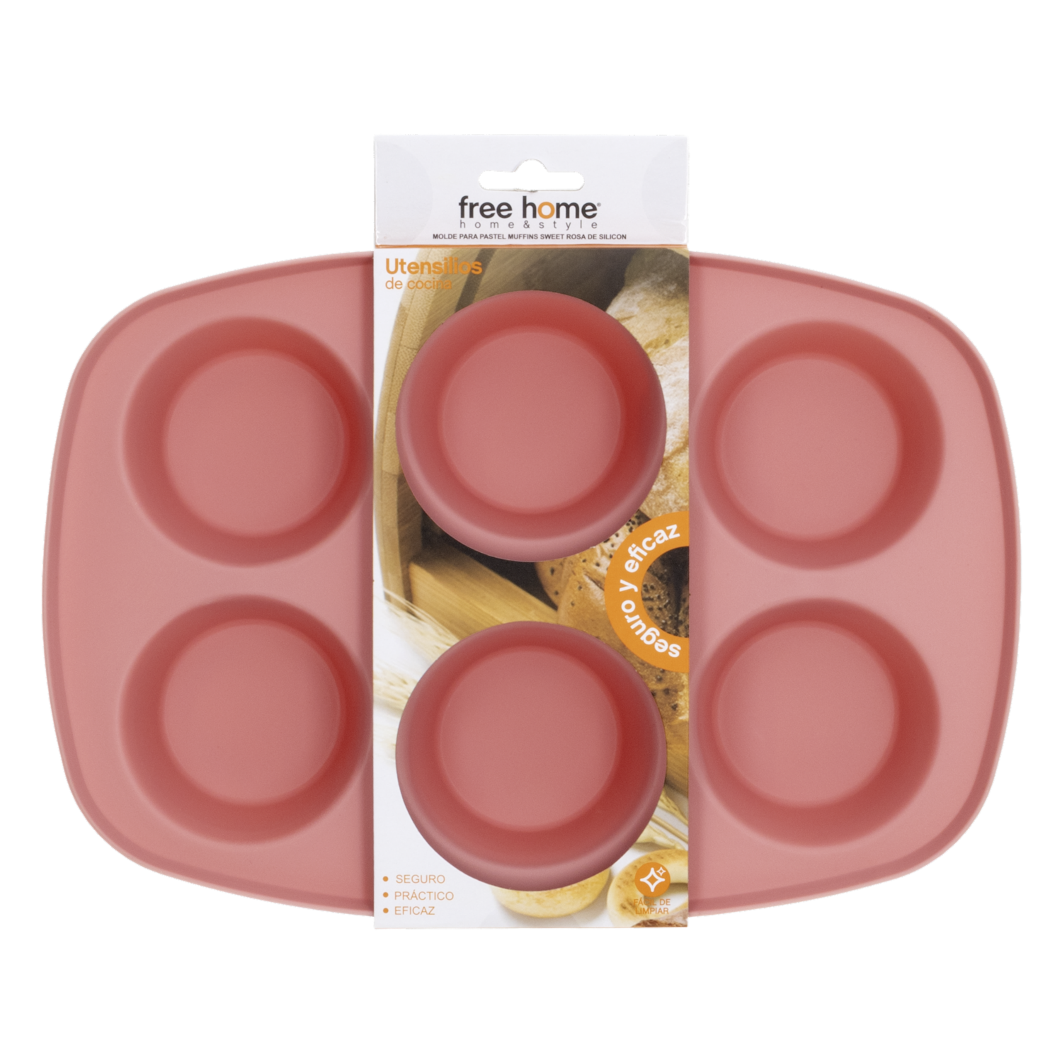 Molde Para Muffins De Silicón Sweet Rosa FREE HOME Unidad