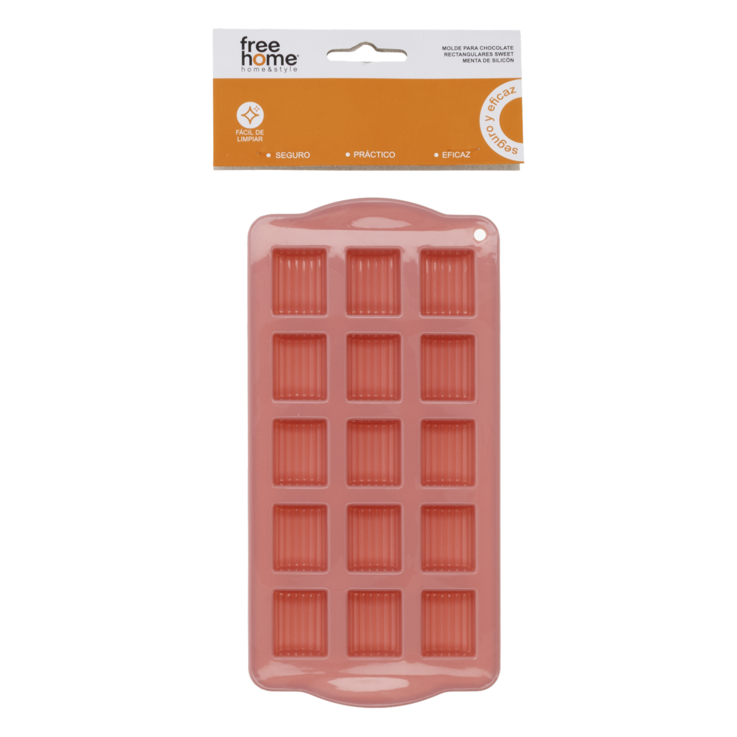 Molde Para Chocolate De Silicón Rectangular Sweet Rosa FREE HOME Unidad