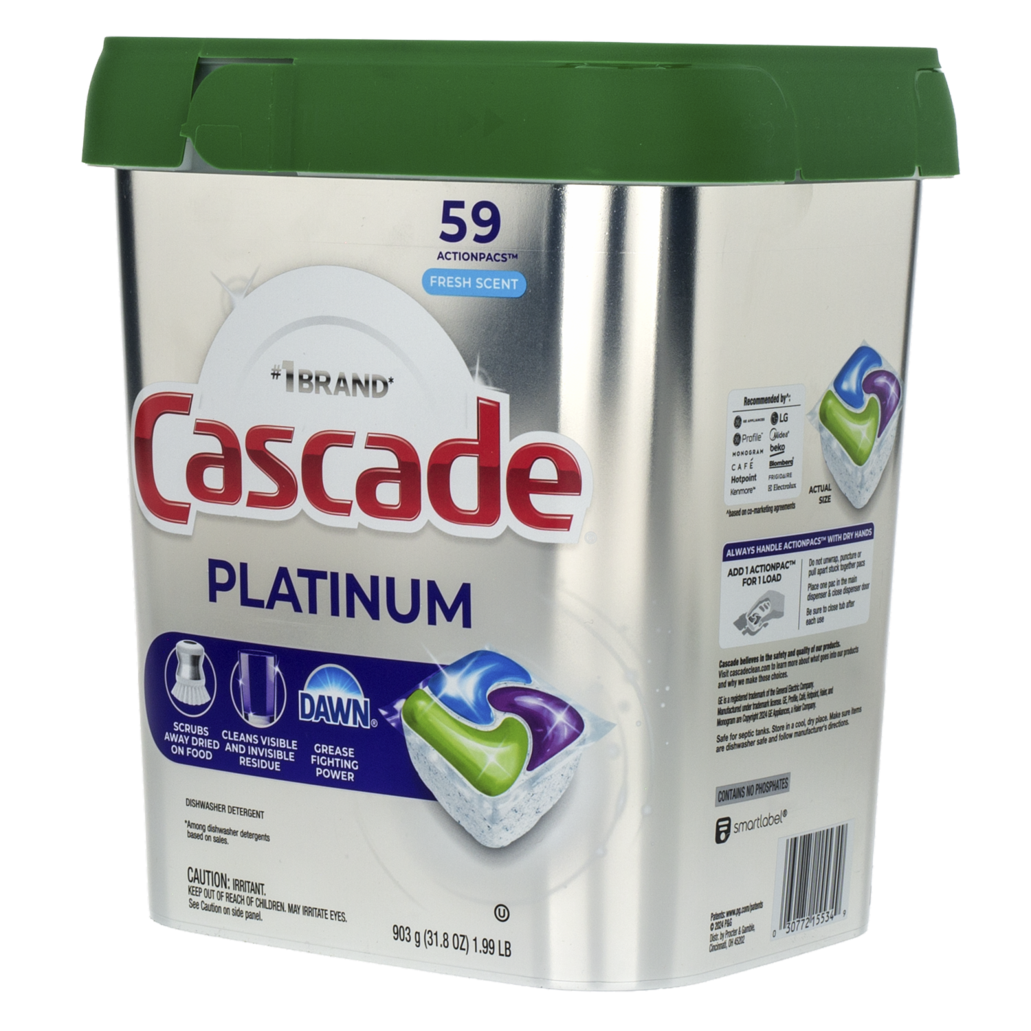 Lavavajillas En Cápsulas Platinum ActionPacs Fresh Scent CASCADE X59 Uds