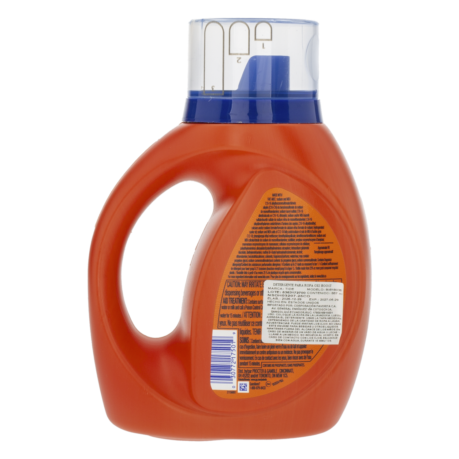 Detergente Líquido Ultra Oxi Boost TIDE 887 Ml