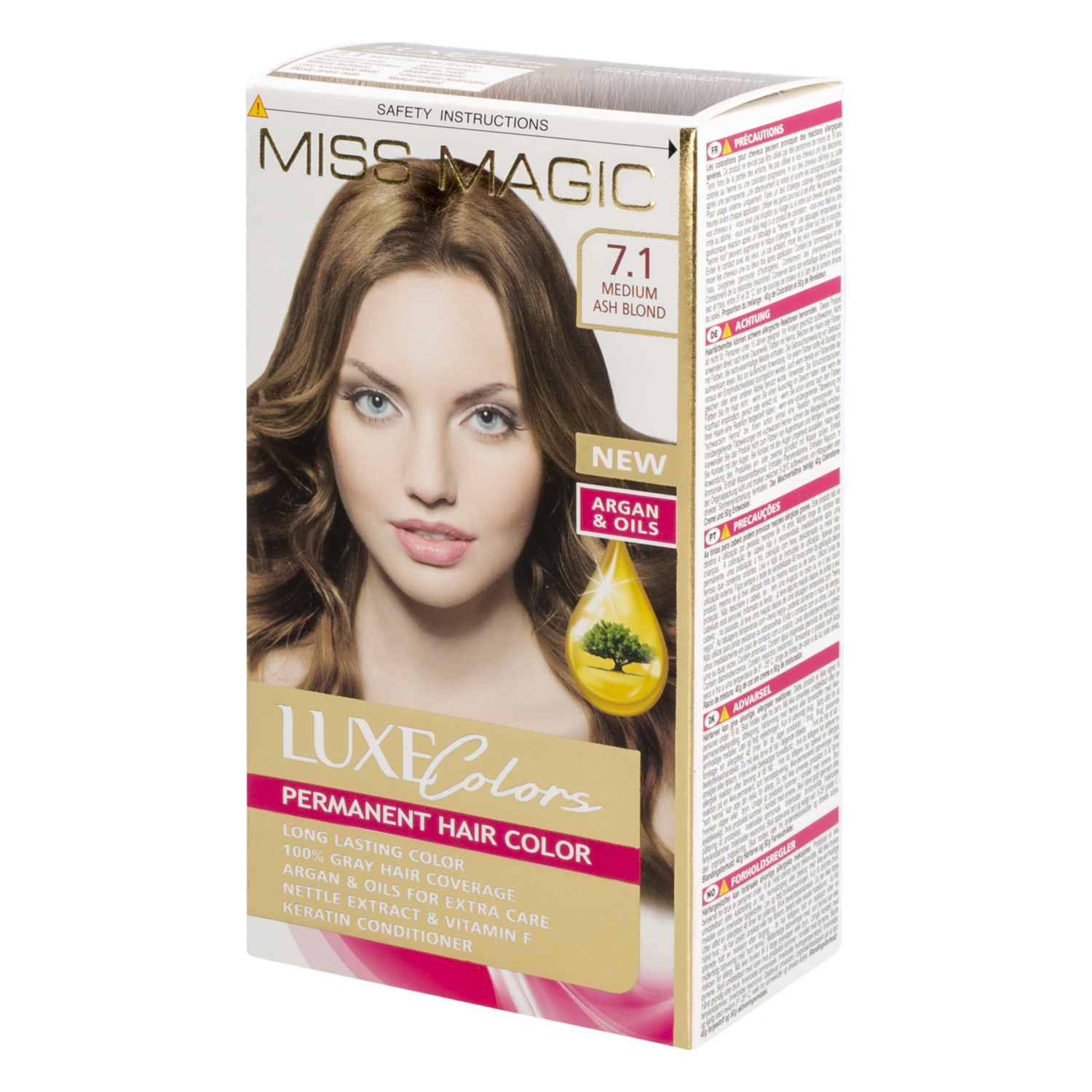 Tinte De Cabello Luxe Colors Rubio Cenizo Medio 7.1 MISS MAGIC Colors Rubio Cenizo Medio 7.1