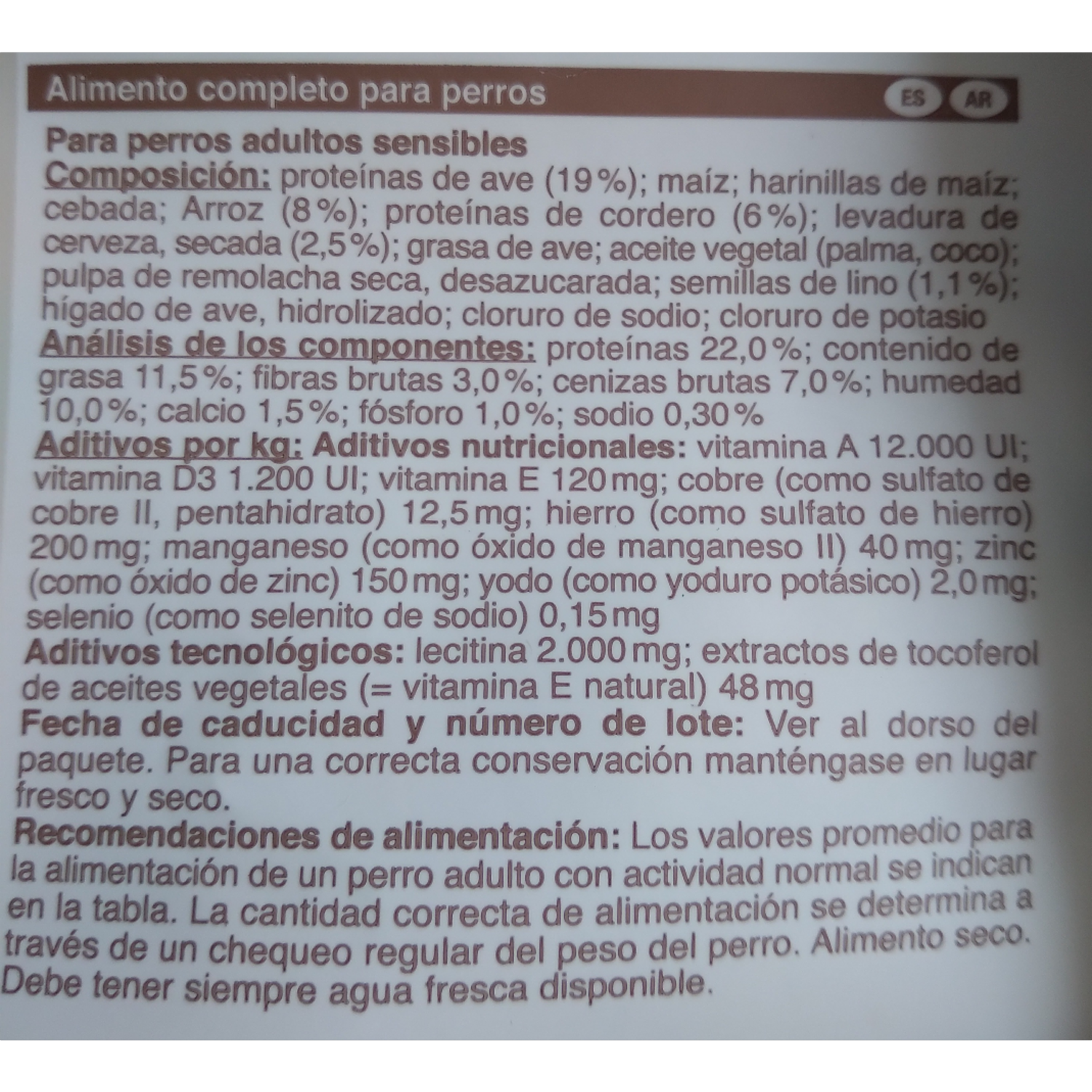 Alimento Para Perros Cordero Y Arroz Sensitive Adultos BEWI DOG 800 G