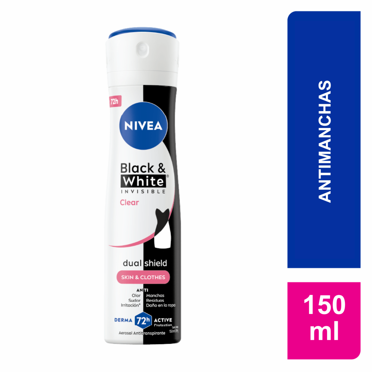Desodorante En Aerosol Para Dama Invisible Black & White Clear NIVEA 150 Ml
