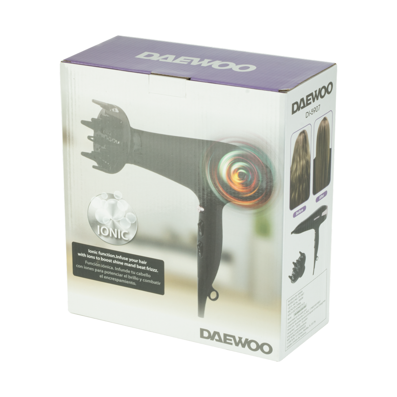 Secador De Cabello Eléctrico Modelo DI-5907 DAEWOO 1800 Watts