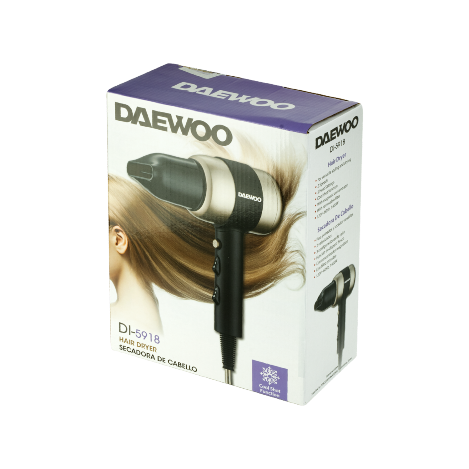 Secador De Cabello Para Colgar Modelo DI-5918 DAEWOO 800 Watts
