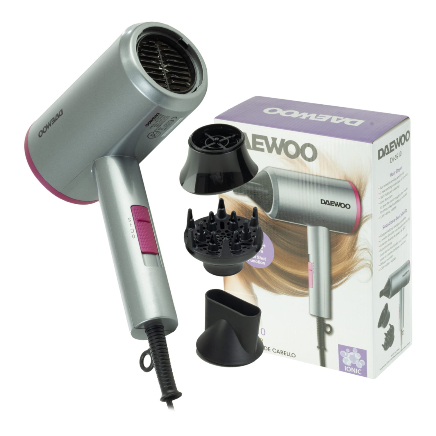 Secador De Cabello Con Difusor Modelo Di-5910 DAEWOO 1400 Watts